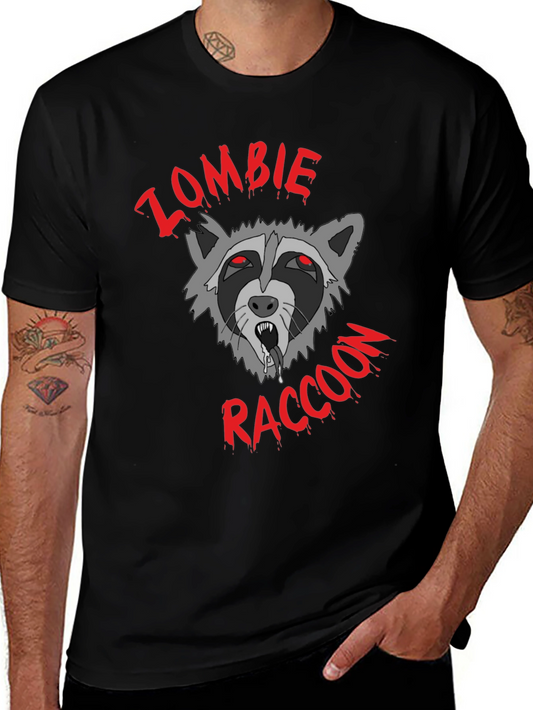 Camiseta Negra Zombie Raccoon