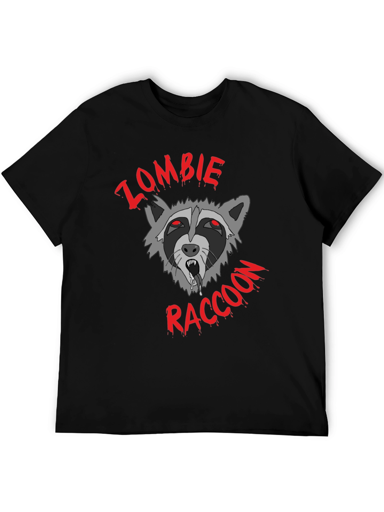 Camiseta Negra Zombie Raccoon