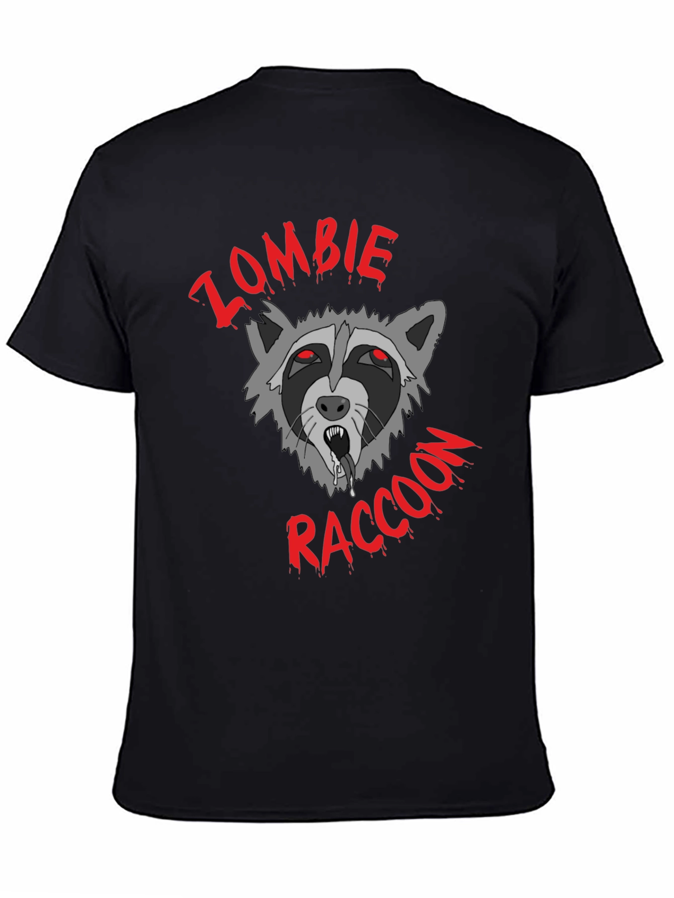 Camiseta Negra Zombie Raccoon