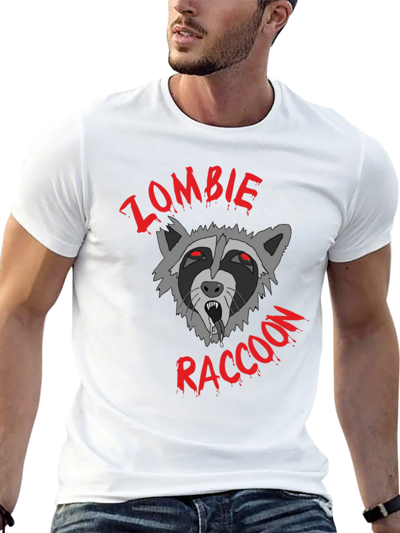 Camiseta Negra Zombie Raccoon