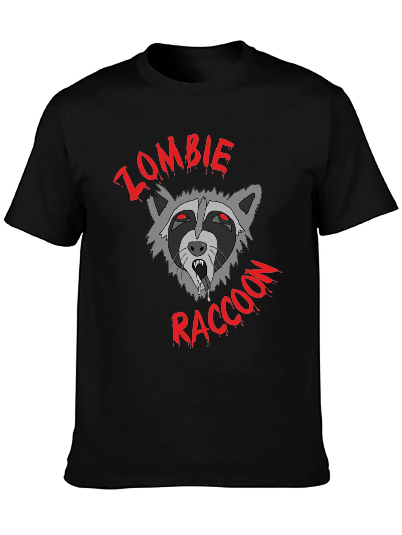 Camiseta Negra Zombie Raccoon