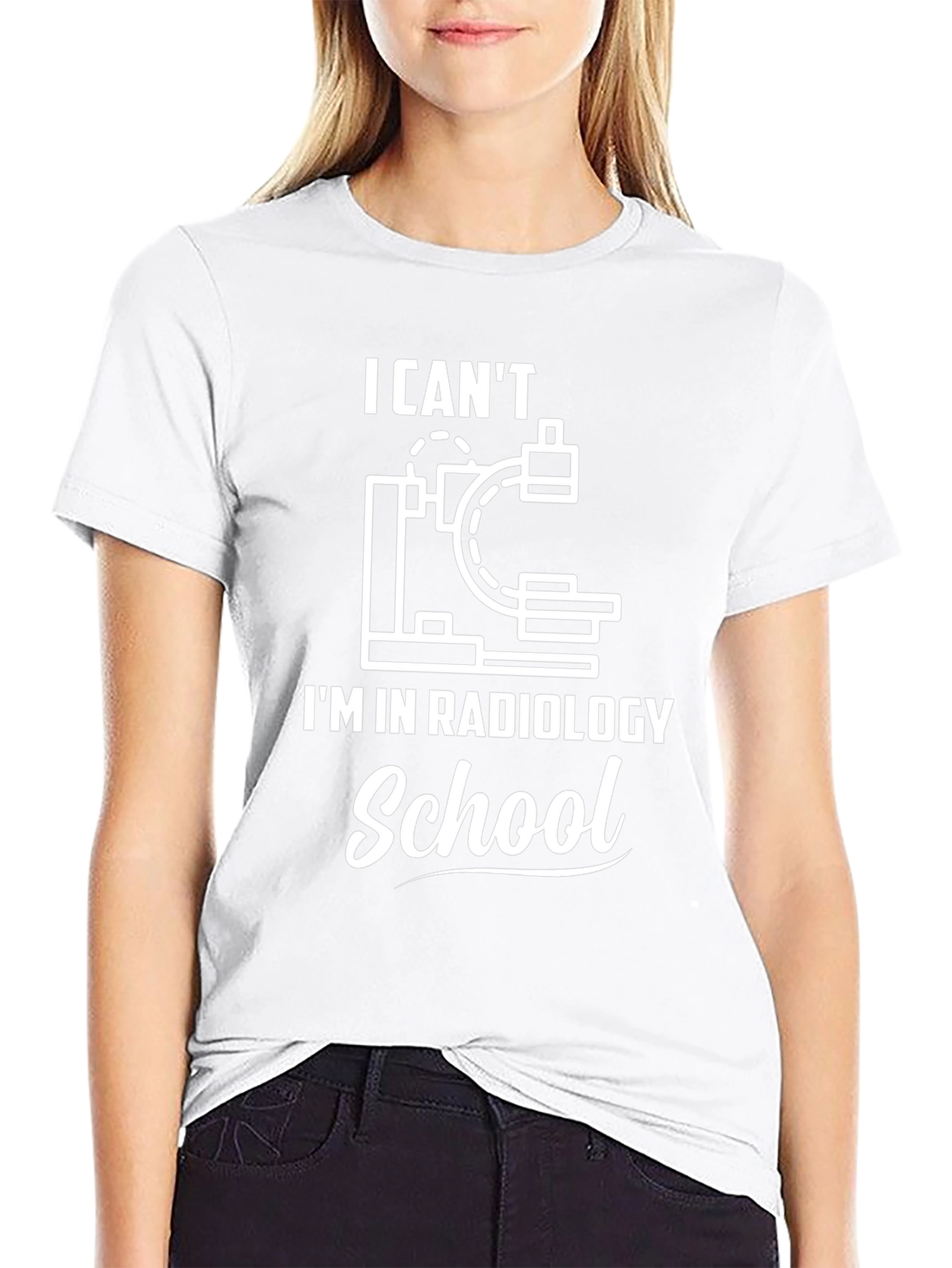 Camiseta Negra con Diseño de Radiología