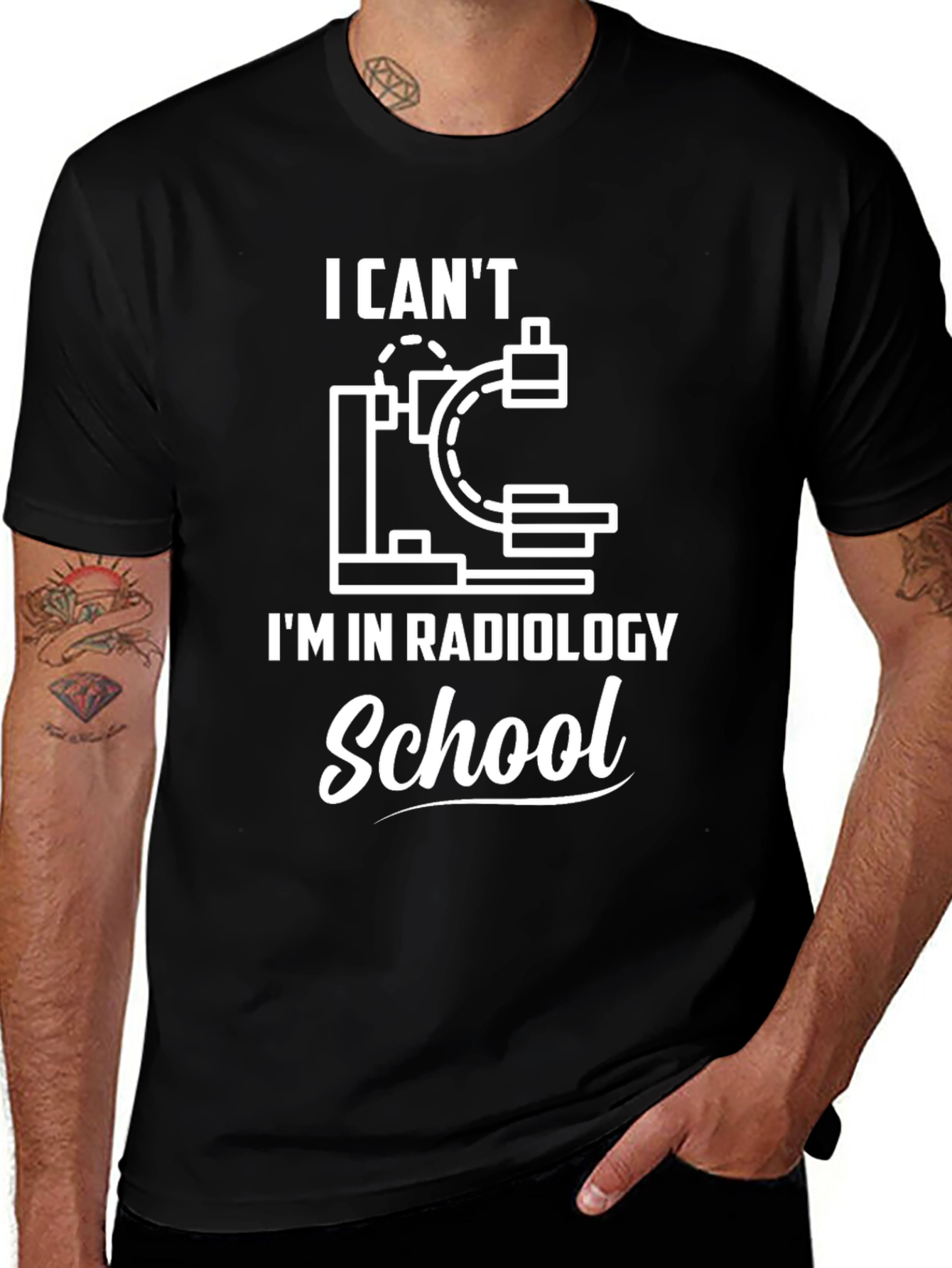 Camiseta Negra con Diseño de Radiología