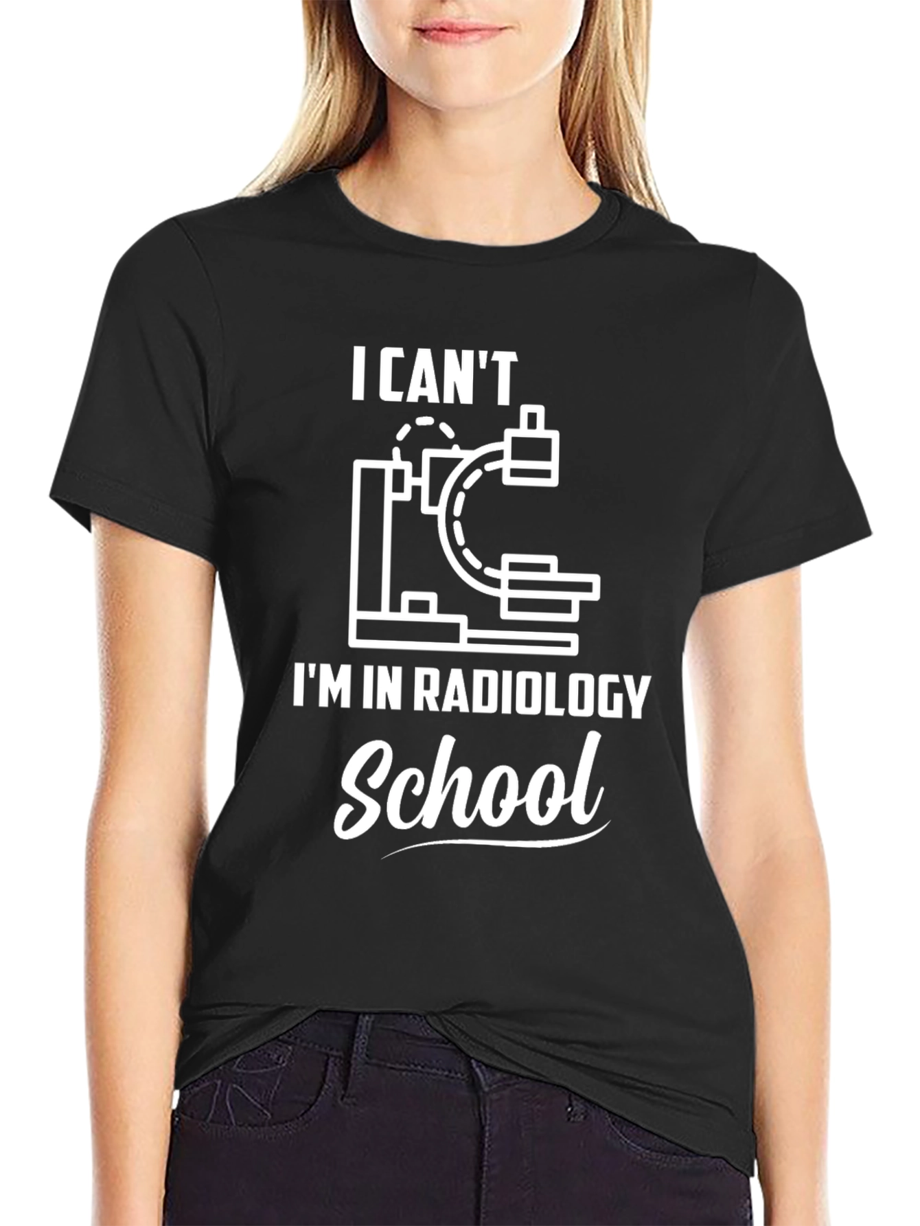 Camiseta Negra con Diseño de Radiología