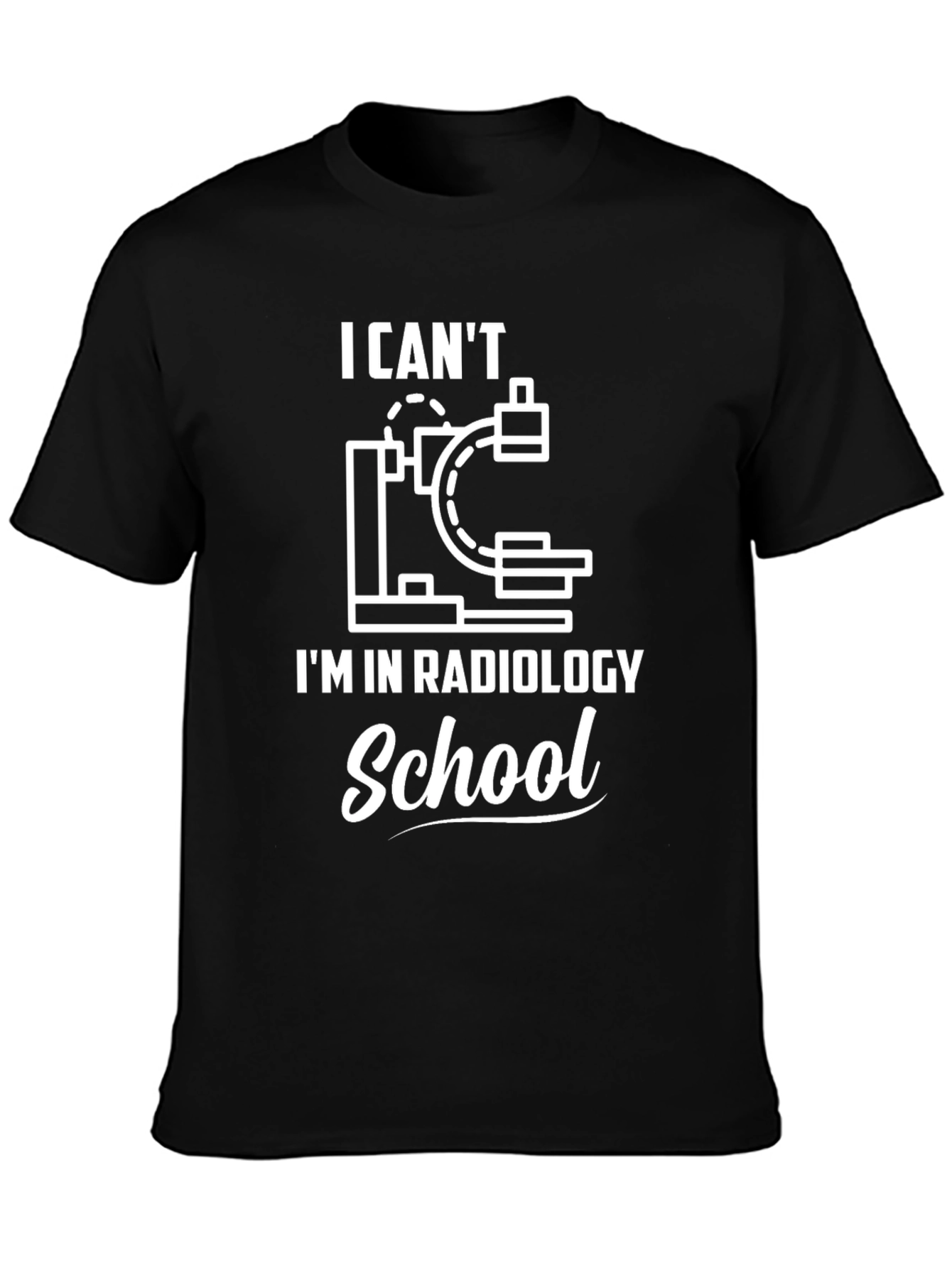 Camiseta Negra con Diseño de Radiología