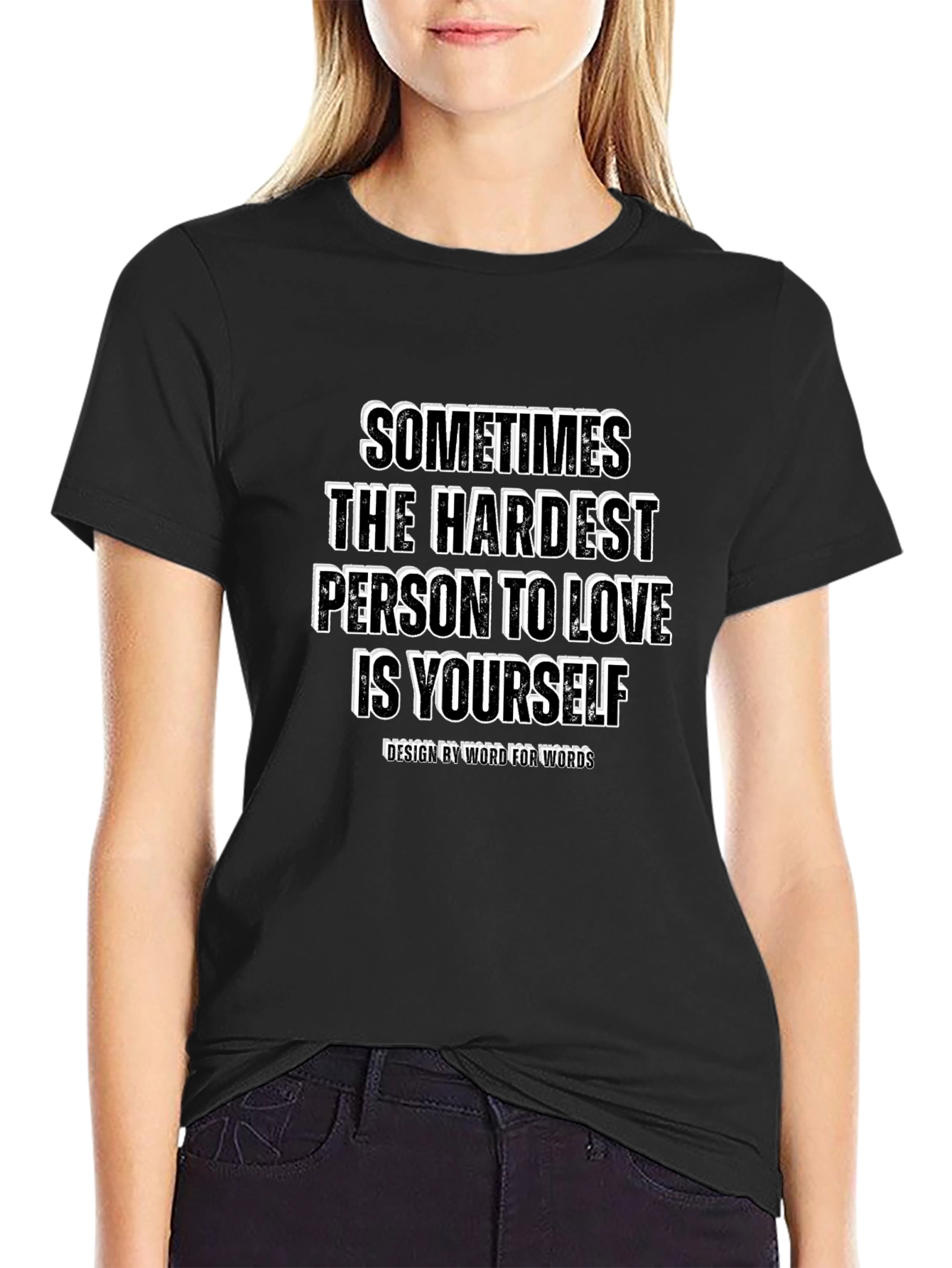 Camiseta Negra con Mensaje Inspirador