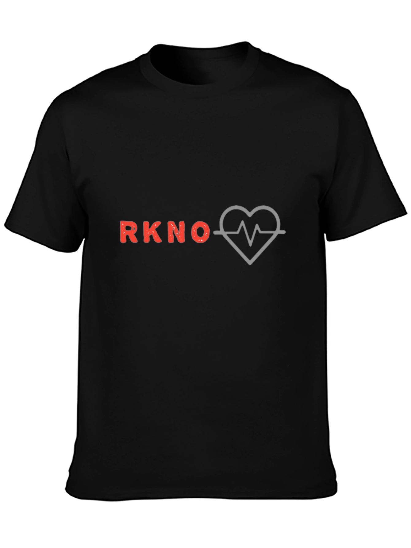 Camiseta Negra Estampada RKNO Corazón