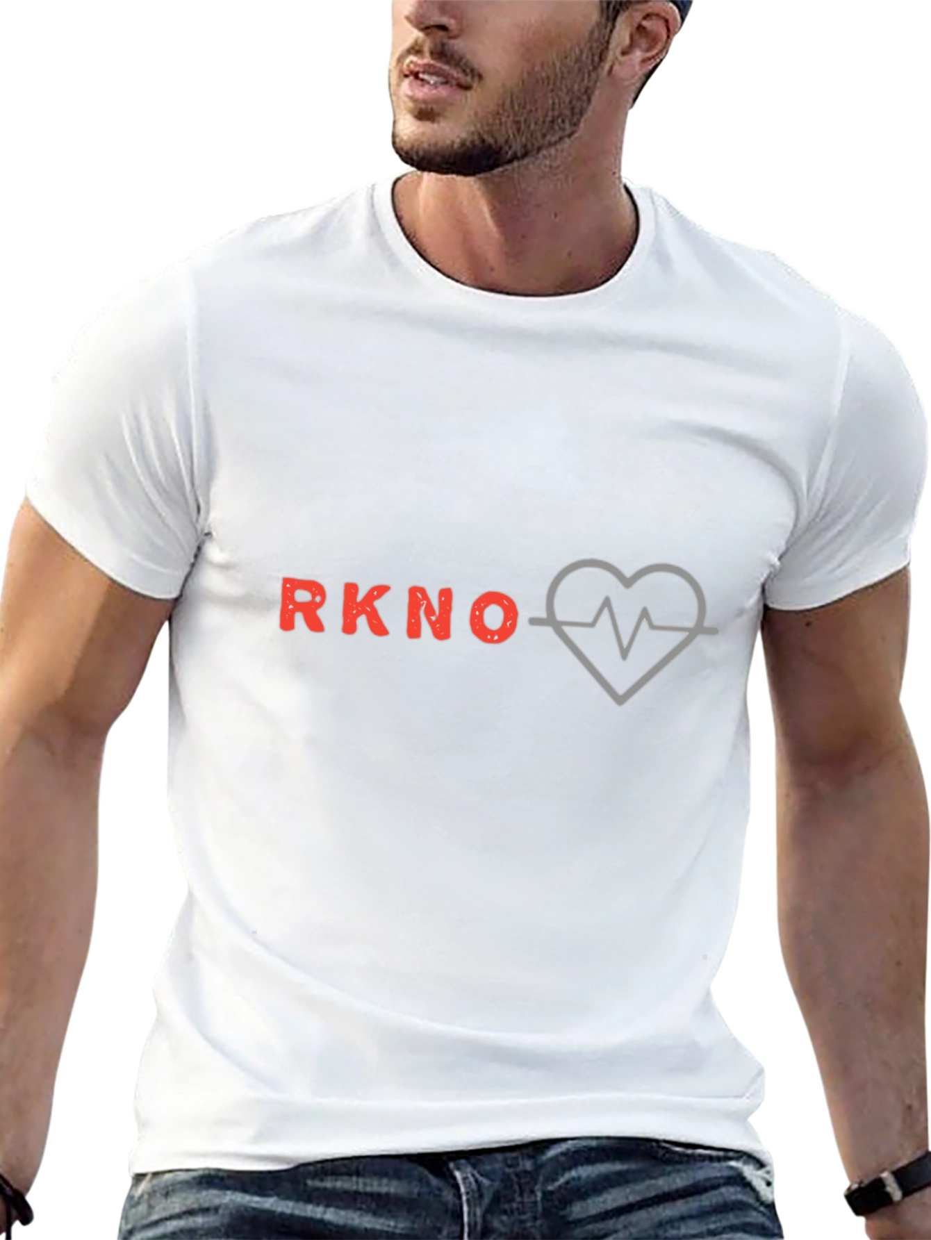 Camiseta Negra Estampada RKNO Corazón