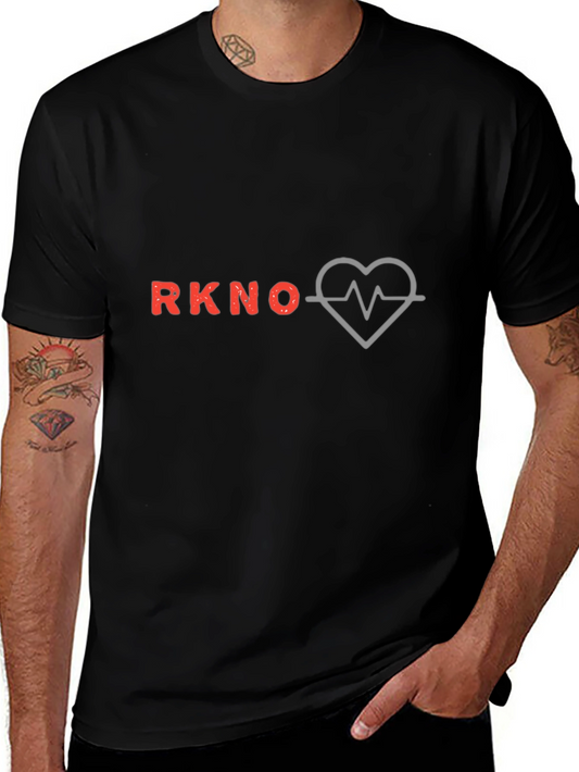 Camiseta Negra Estampada RKNO Corazón