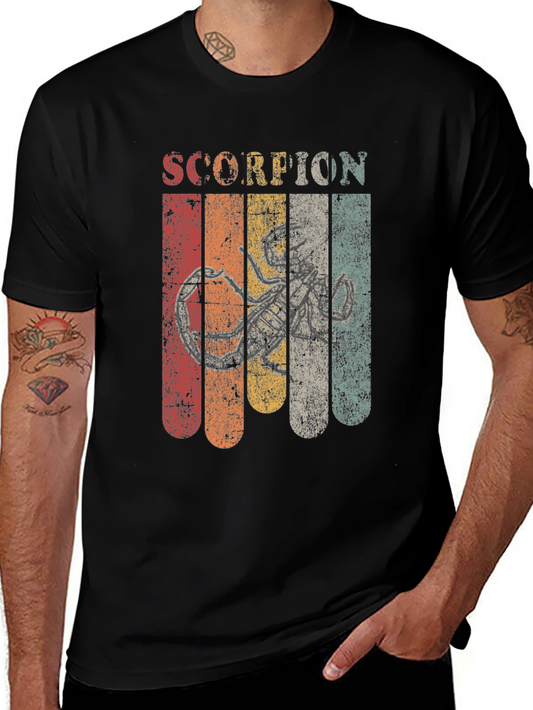 Camiseta Negra Vintage Scorpion para Hombre