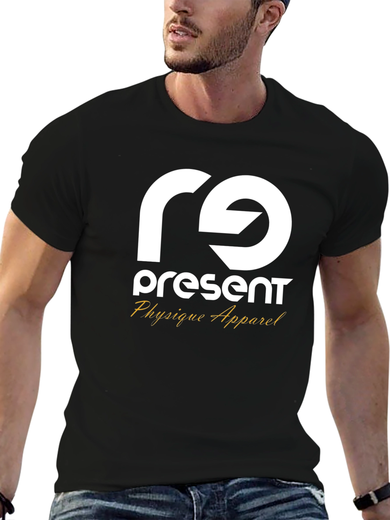 Camiseta Negra Present Physique Apparel Estilo Casual