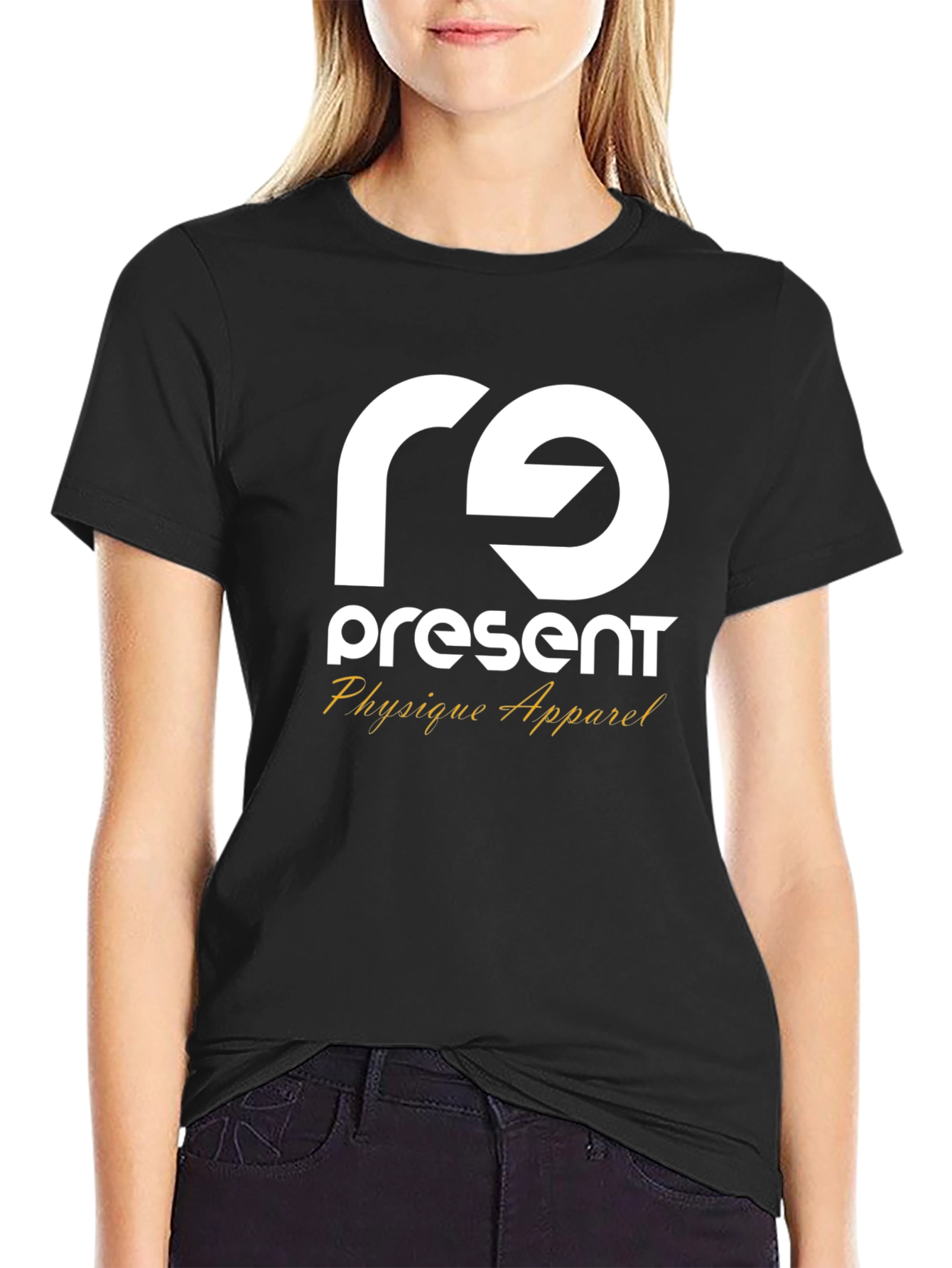 Camiseta Negra Present Physique Apparel Estilo Casual