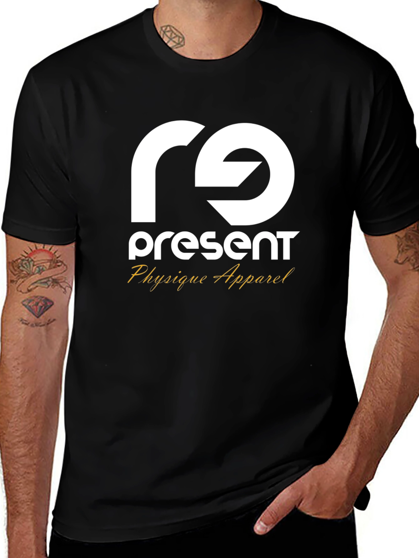 Camiseta Negra Present Physique Apparel Estilo Casual