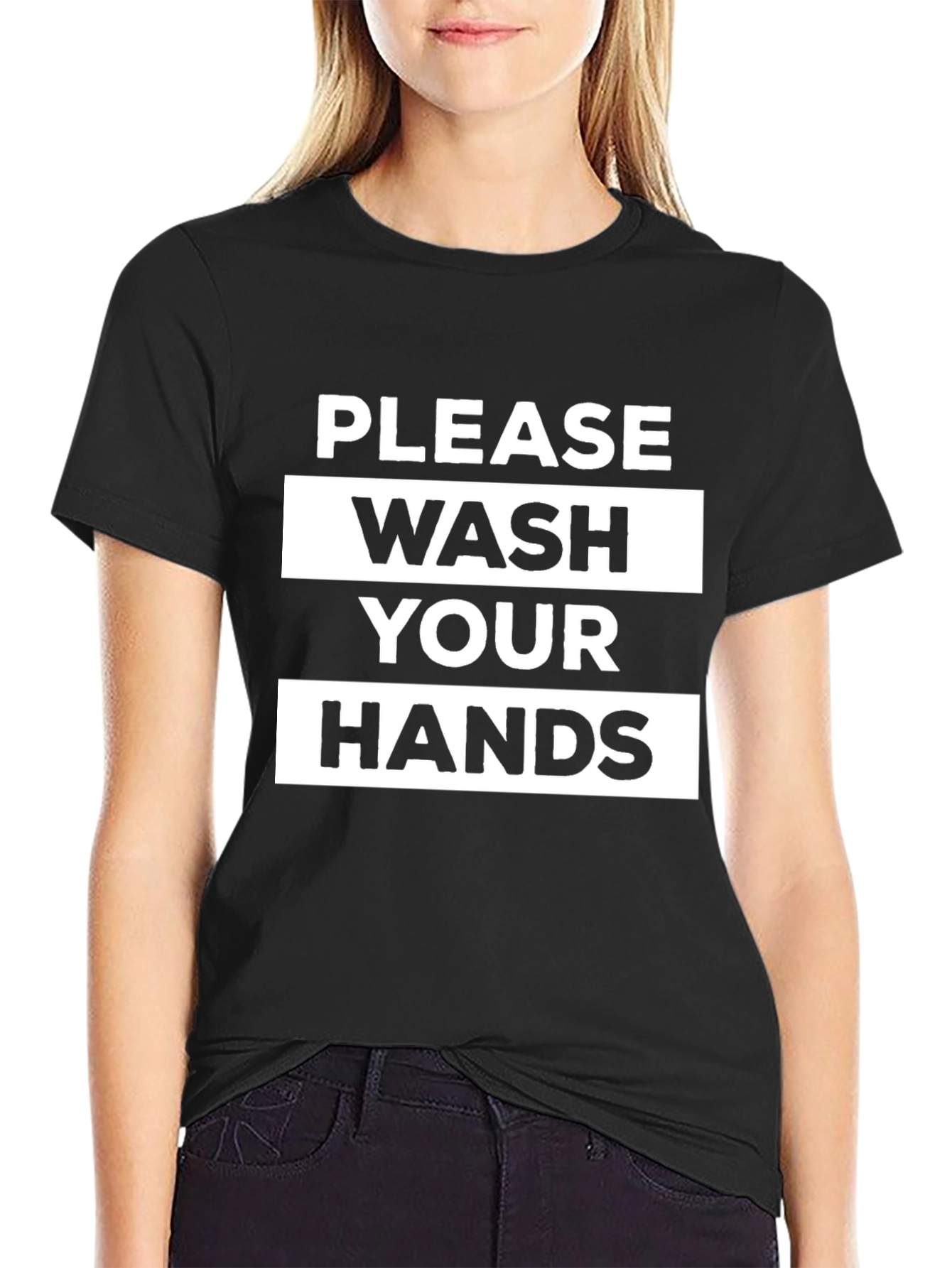 Camiseta Negra: Lávate Las Manos
