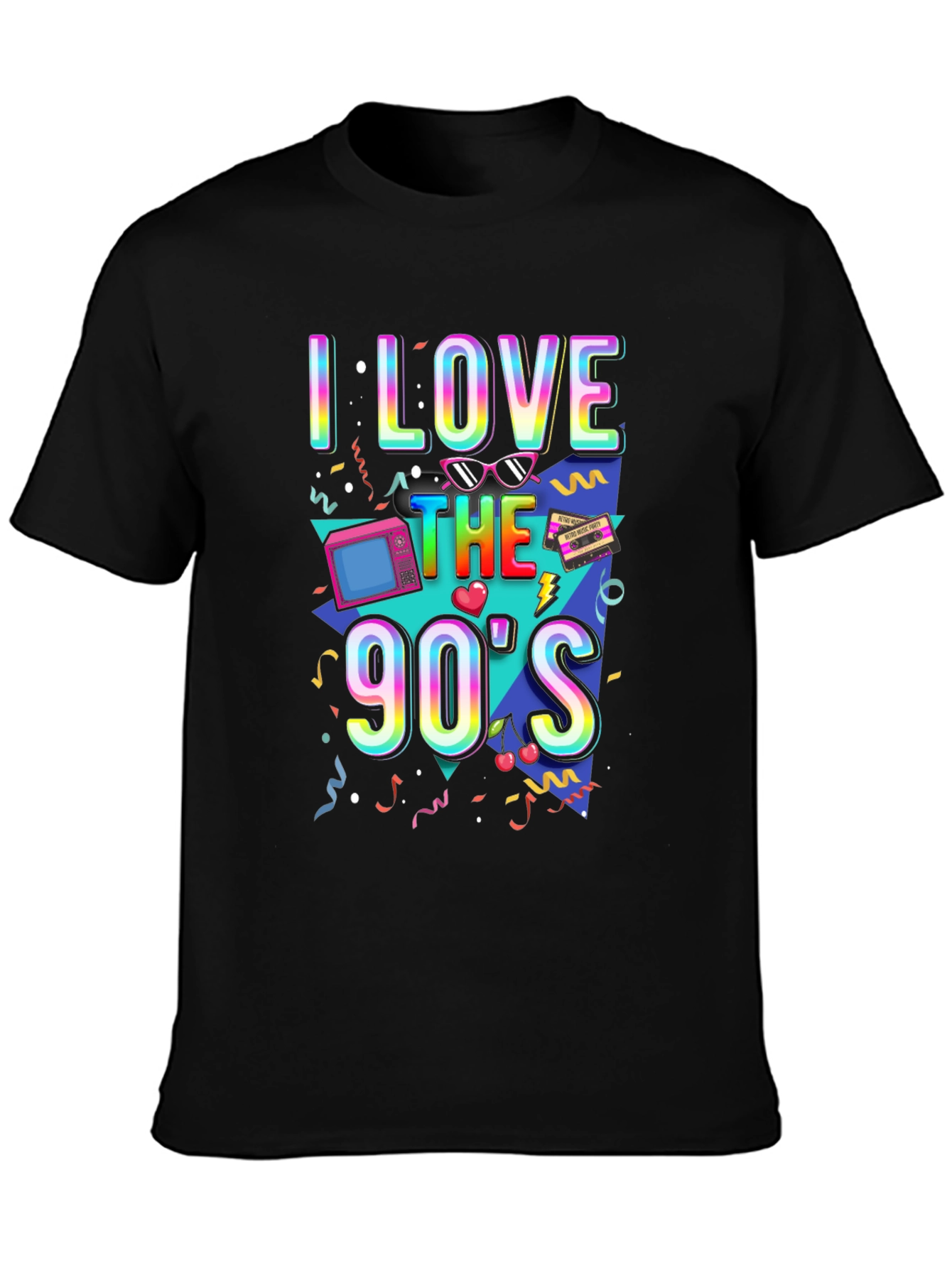 Camiseta Negra I Love the 90s Retro