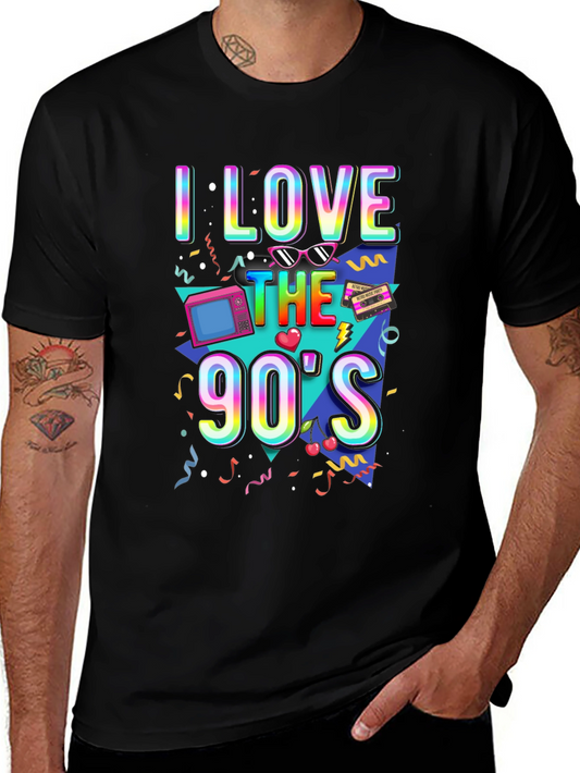 Camiseta Negra I Love the 90s Retro