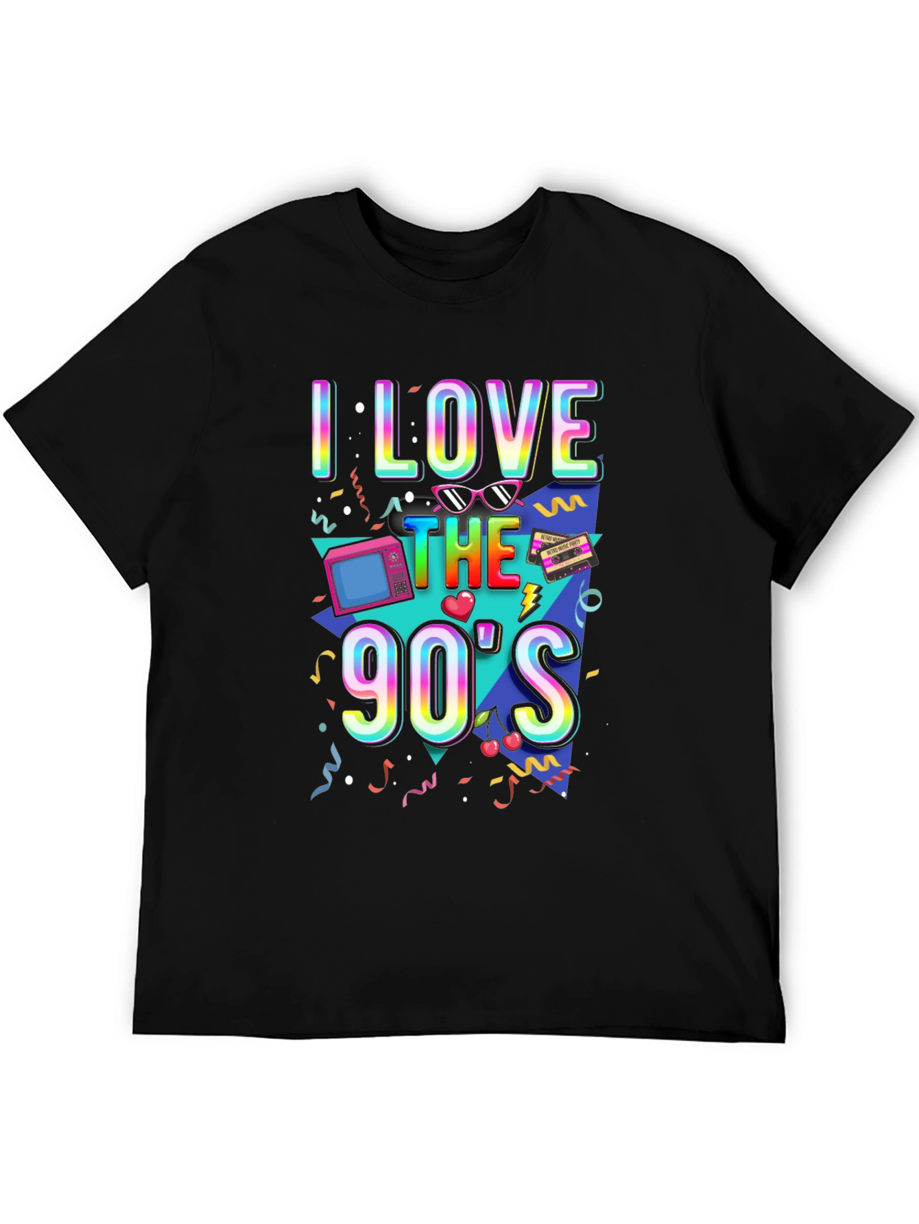 Camiseta Negra I Love the 90s Retro