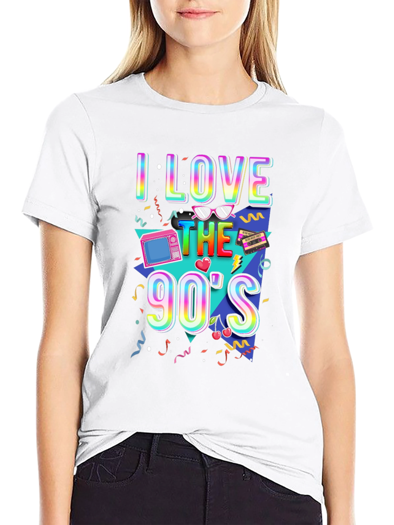Camiseta Negra I Love the 90s Retro