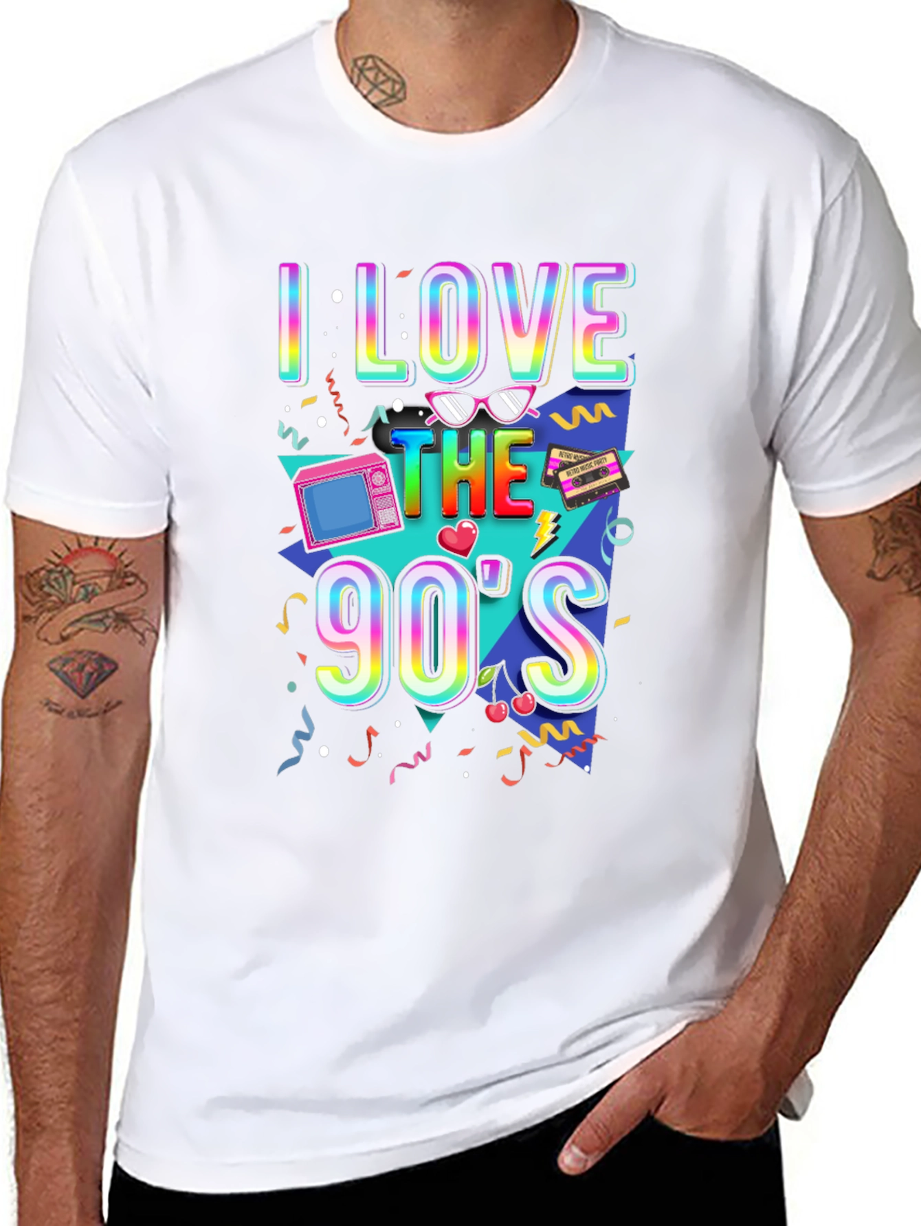 Camiseta Negra I Love the 90s Retro