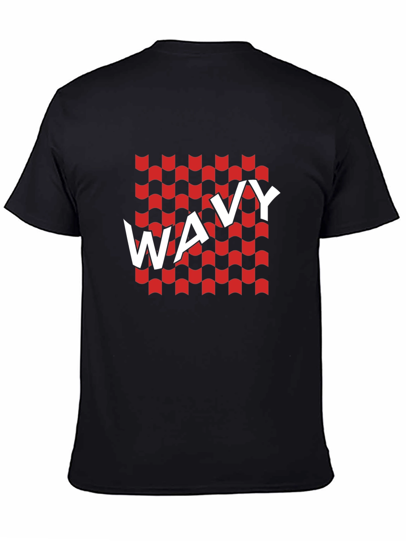 Camiseta Negra Estampado Wavy
