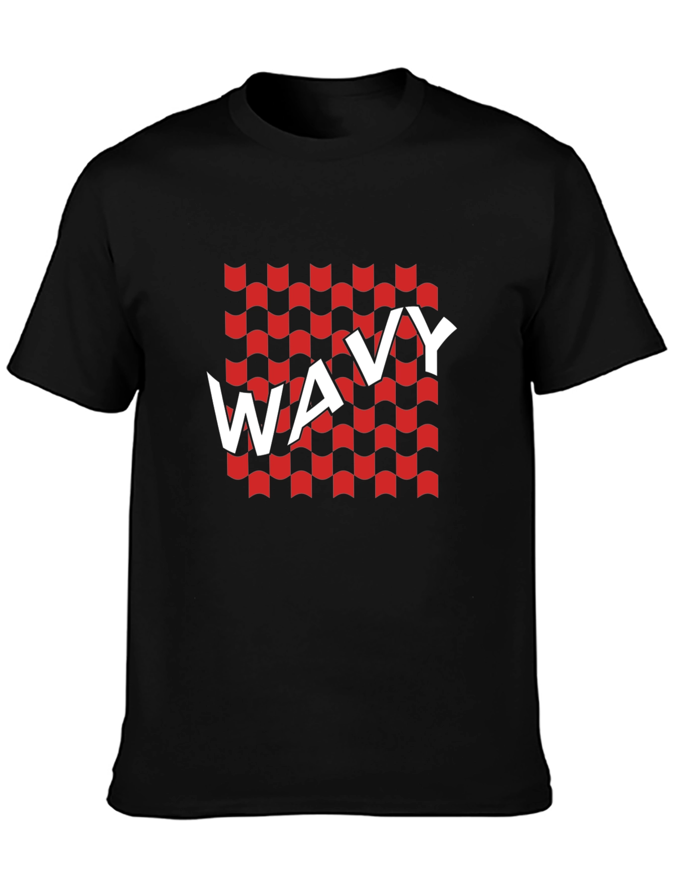Camiseta Negra Estampado Wavy