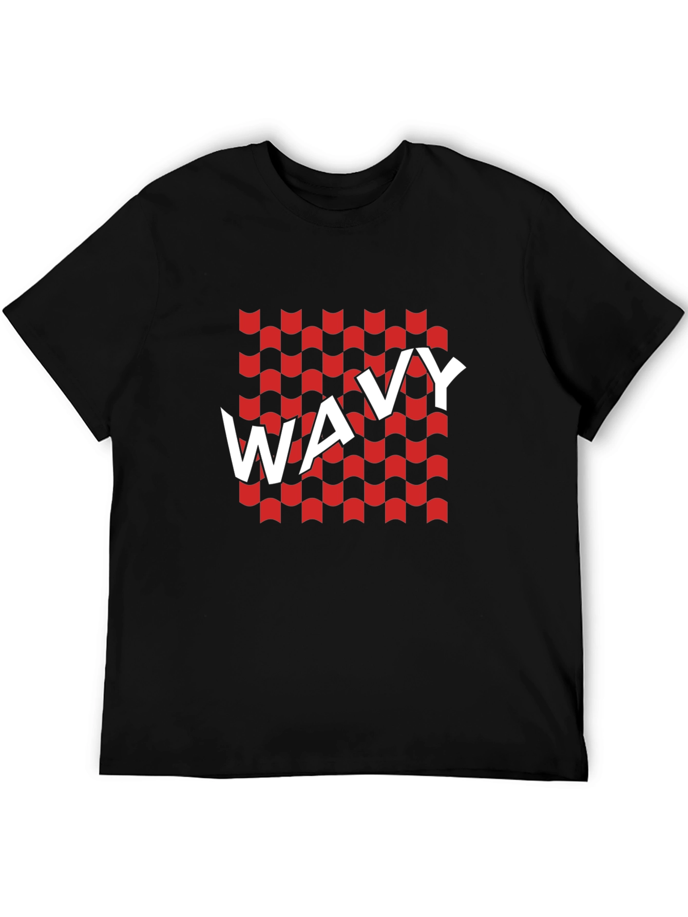 Camiseta Negra Estampado Wavy