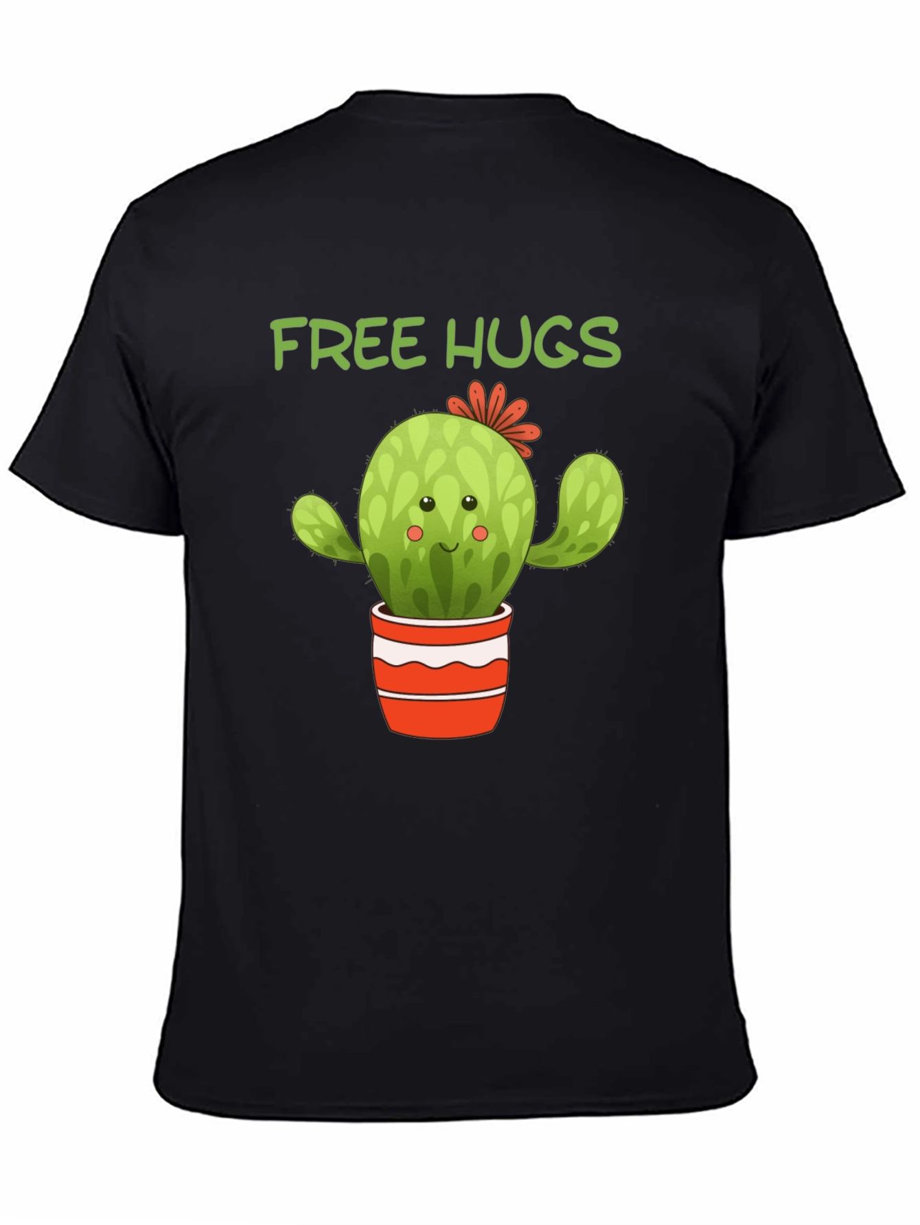Camiseta Negra Cactus Abrazos Gratis
