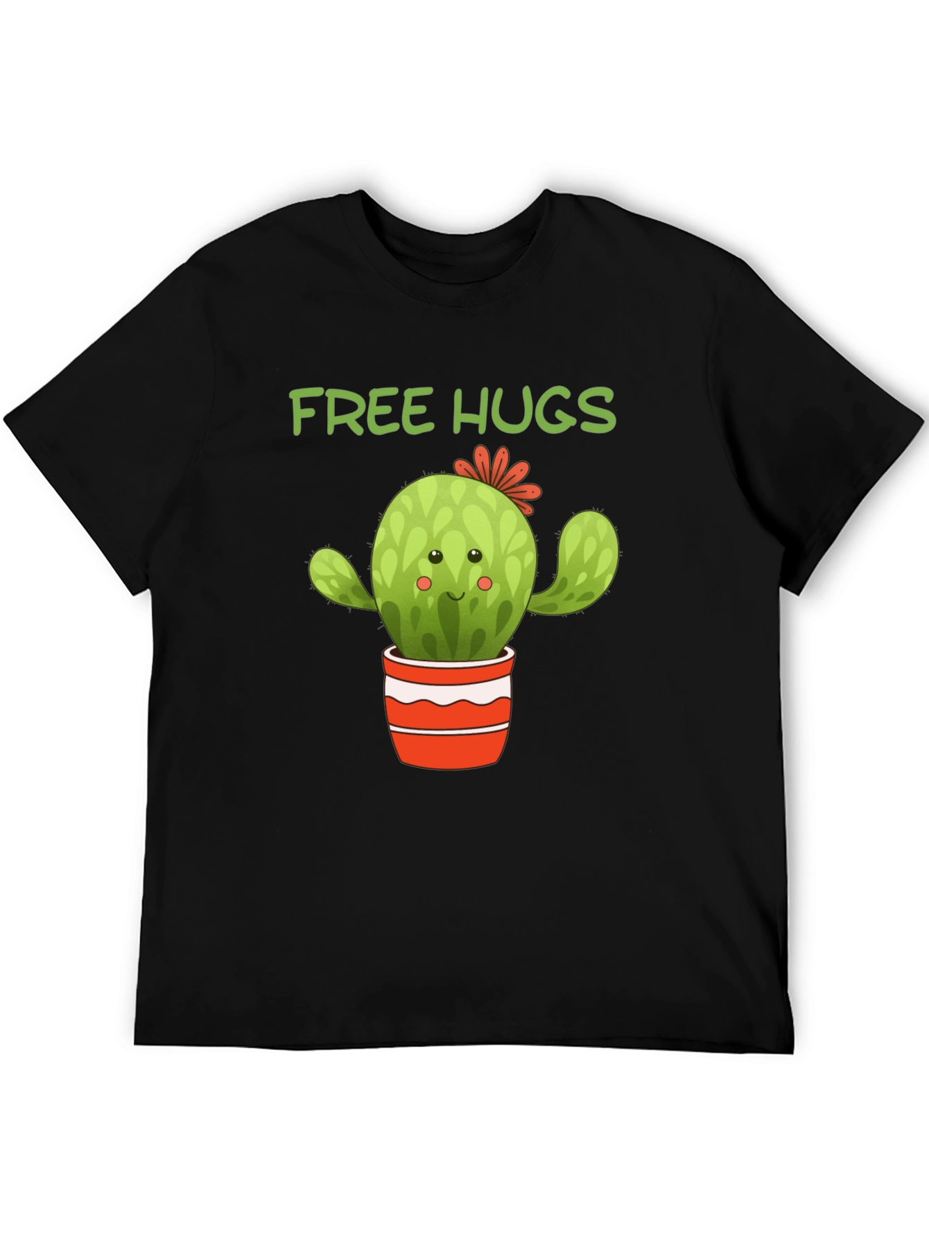 Camiseta Negra Cactus Abrazos Gratis