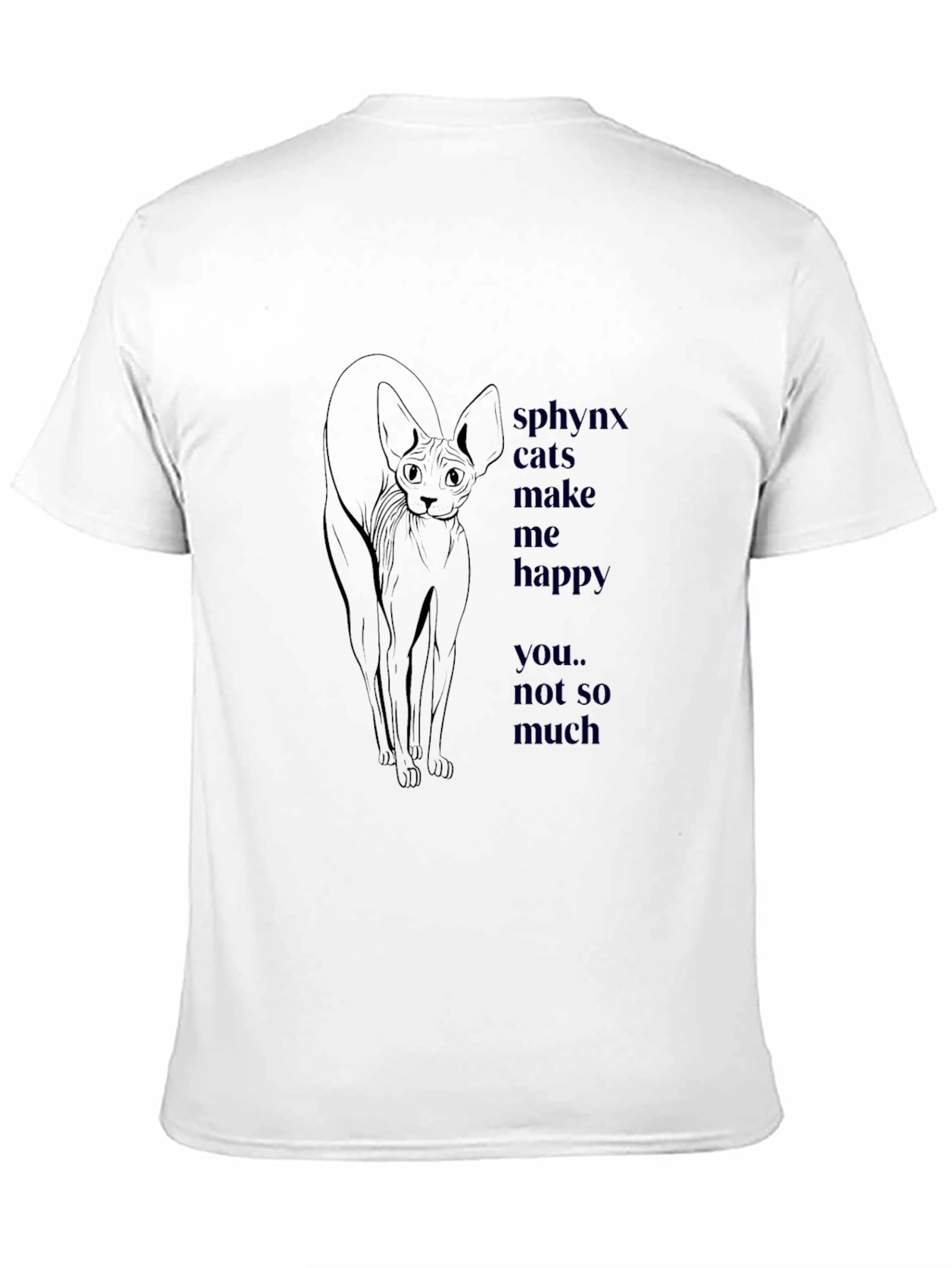 Camiseta Negra con Diseño de Gato Esfinge