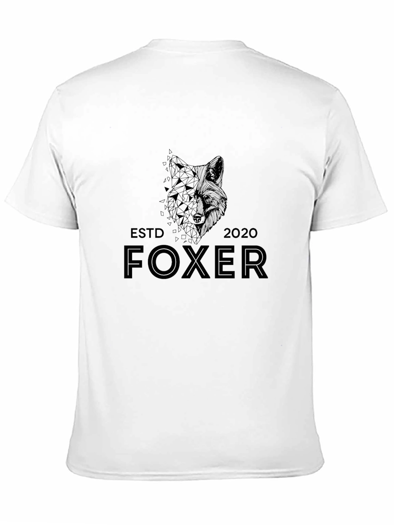 Camiseta Negra Foxer - Diseño Geométrico Moderno