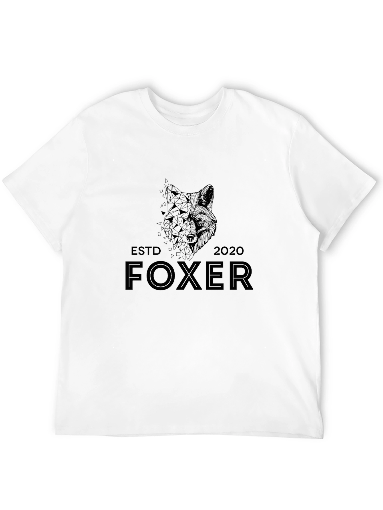 Camiseta Negra Foxer - Diseño Geométrico Moderno
