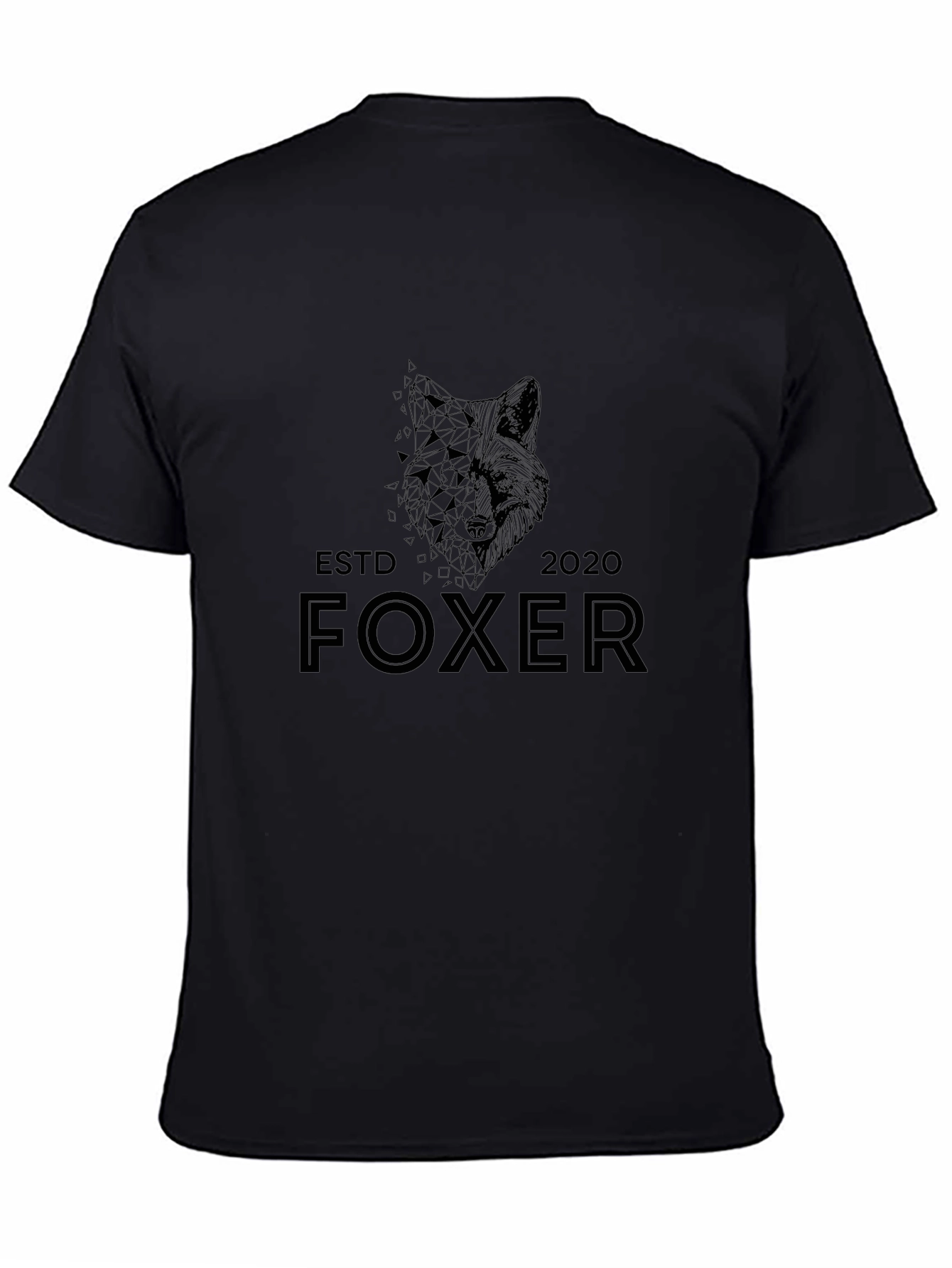 Camiseta Negra Foxer - Diseño Geométrico Moderno