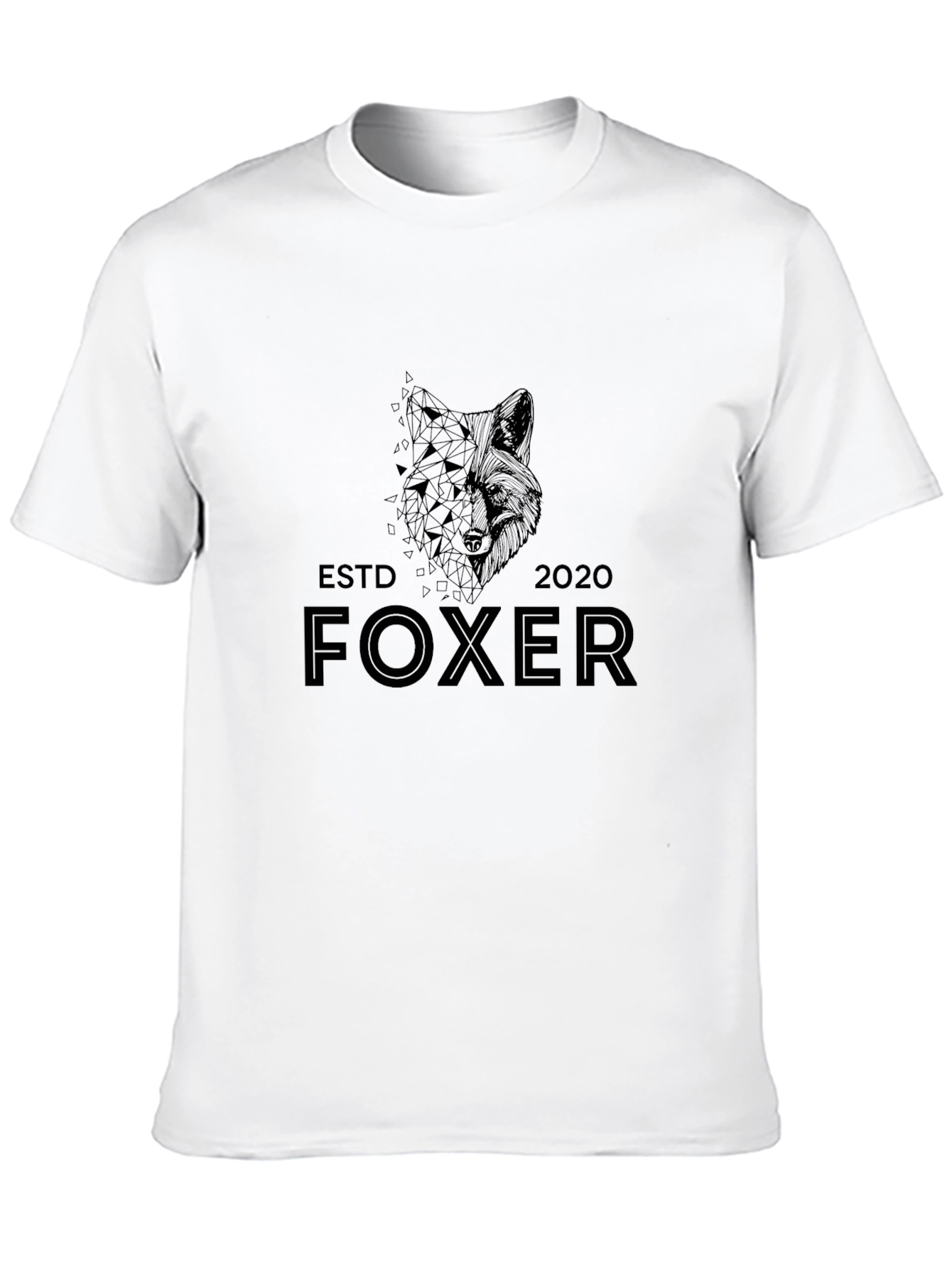 Camiseta Negra Foxer - Diseño Geométrico Moderno
