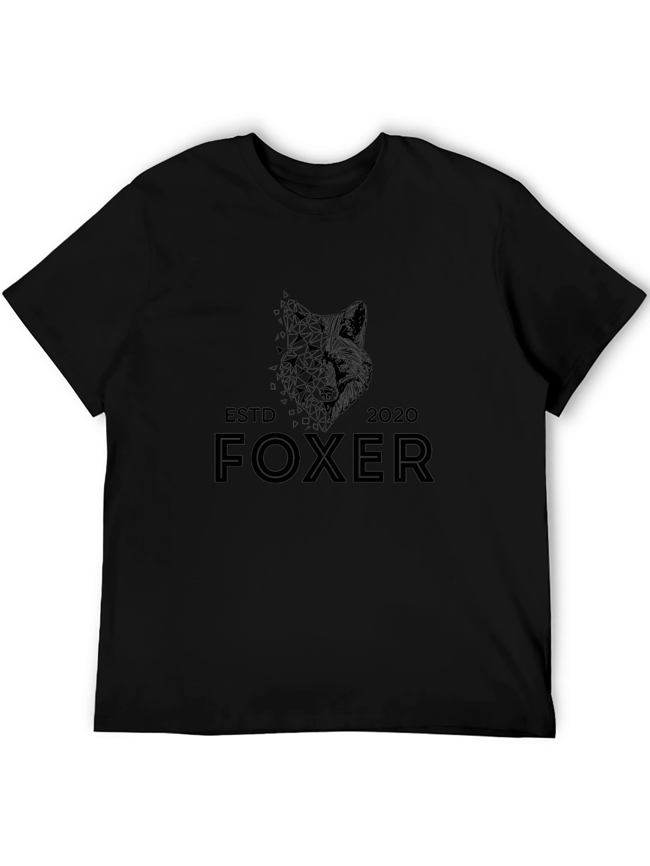 Camiseta Negra Foxer - Diseño Geométrico Moderno