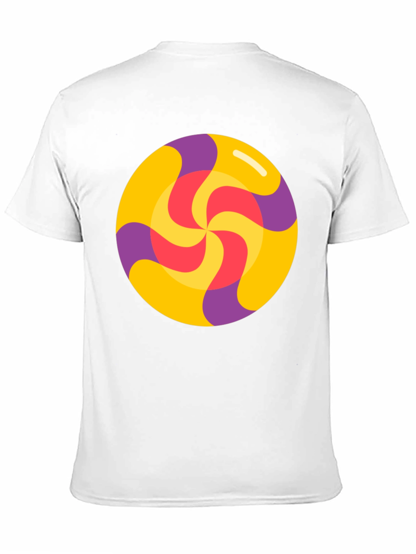 Camiseta Negra con Diseño de Caramelo Espiral