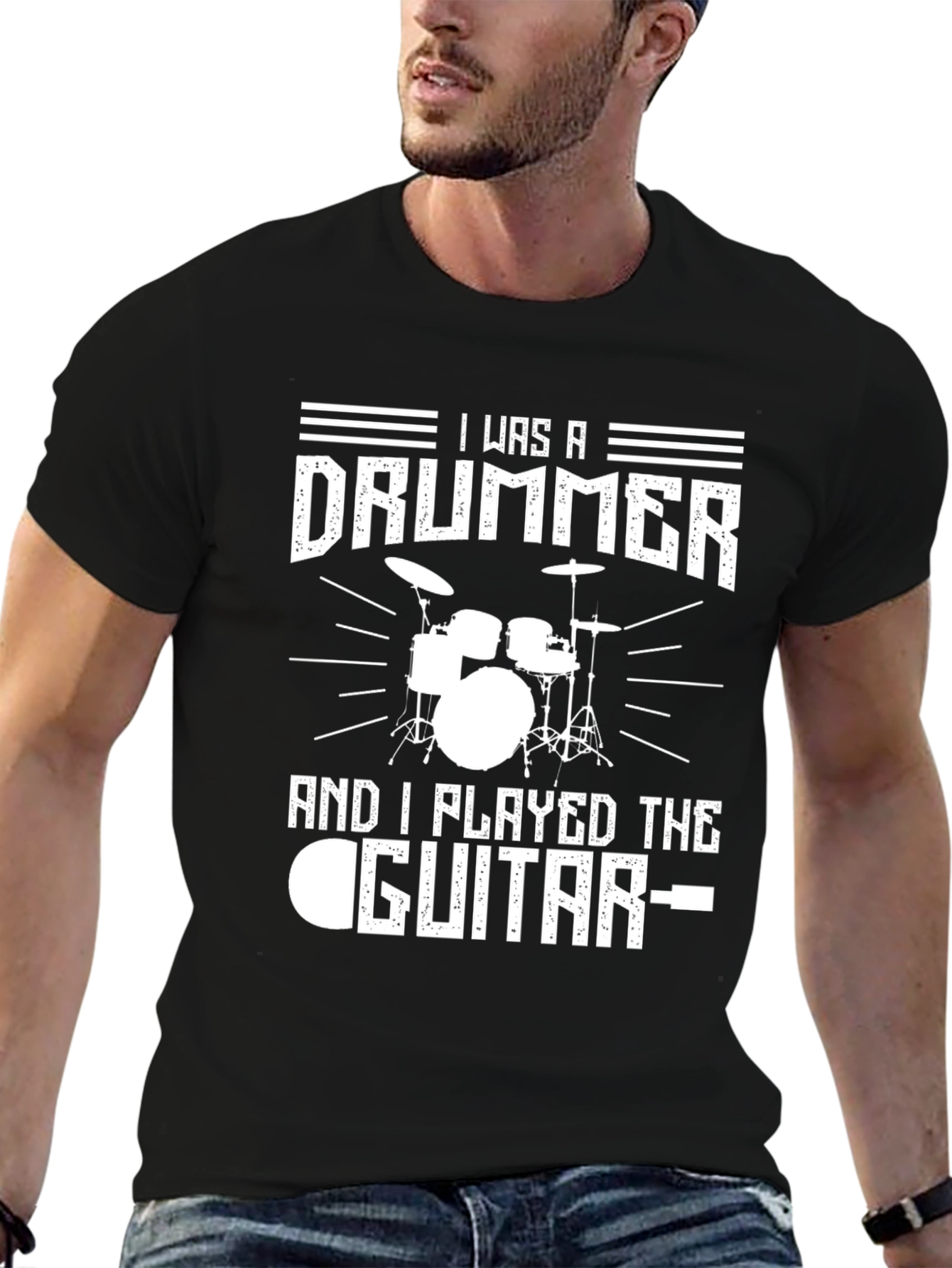 Camiseta Negra Ex Baterista Ahora Guitarrista