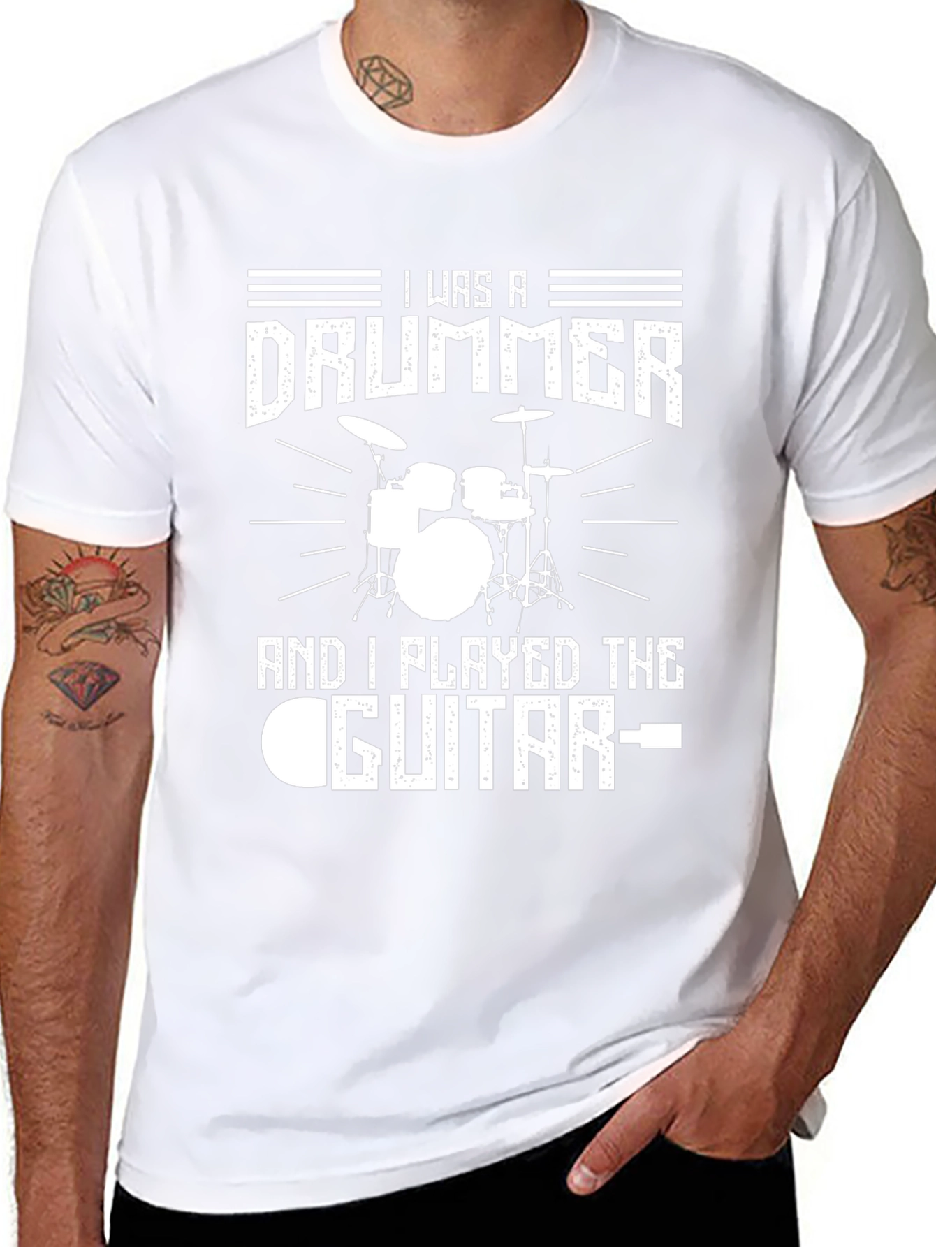 Camiseta Negra Ex Baterista Ahora Guitarrista