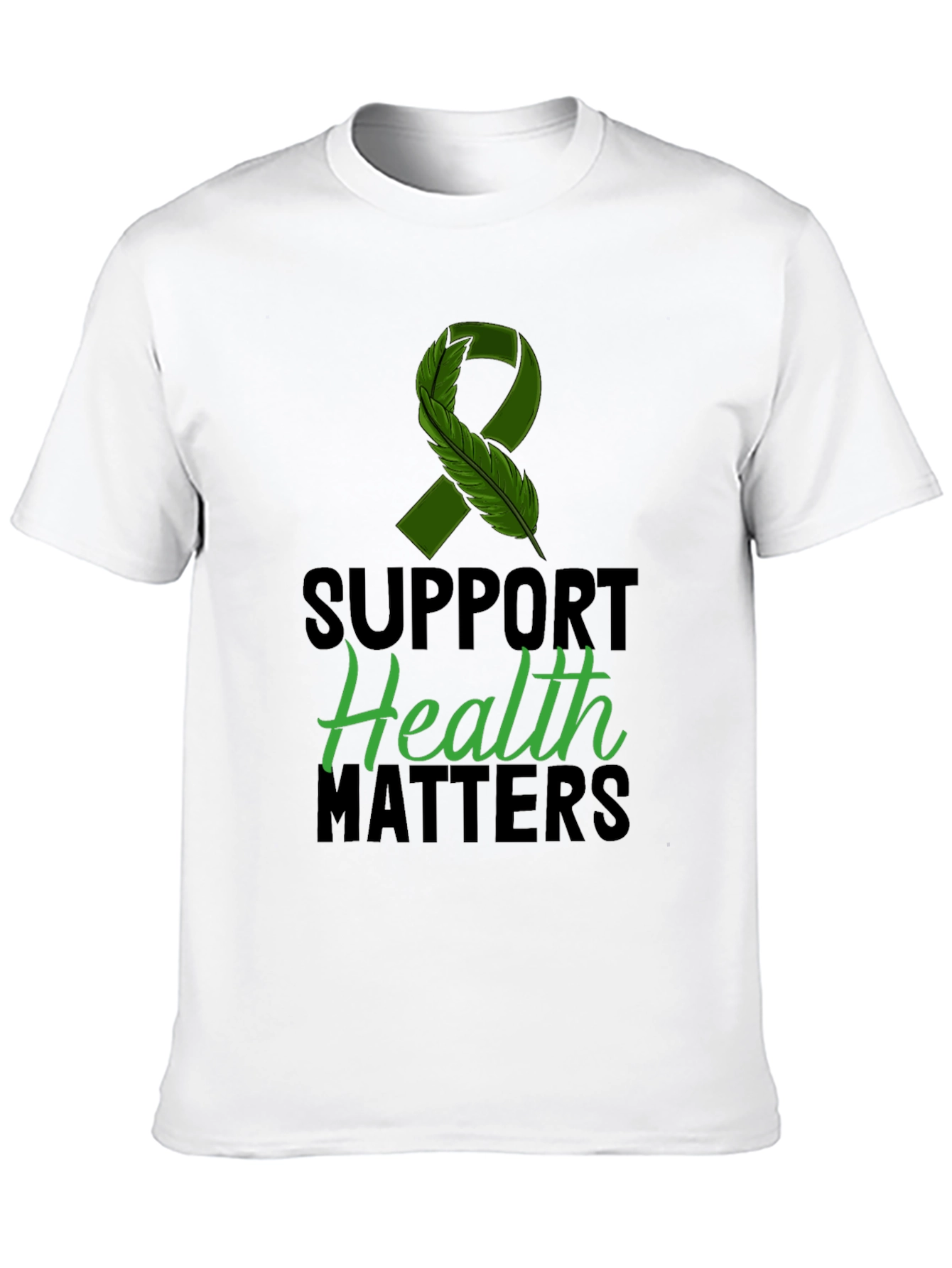 Camiseta Negra Salud Importa con Cinta de Conciencia