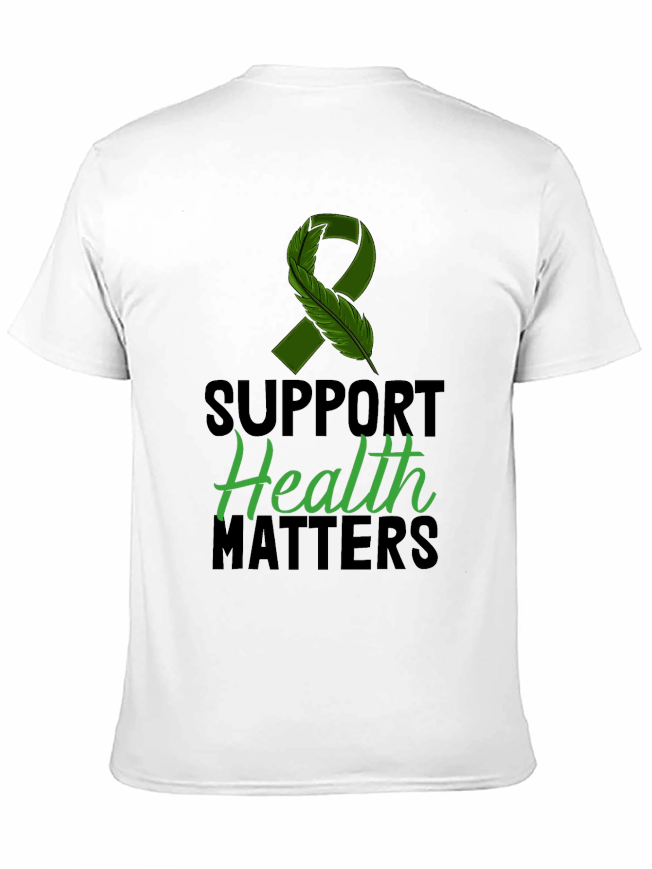 Camiseta Negra Salud Importa con Cinta de Conciencia