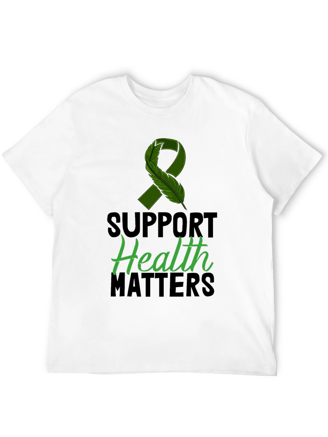 Camiseta Negra Salud Importa con Cinta de Conciencia