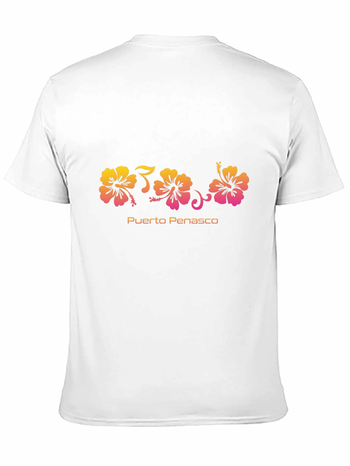 Camiseta Negra Flores Hibiscus Puerto Peñasco