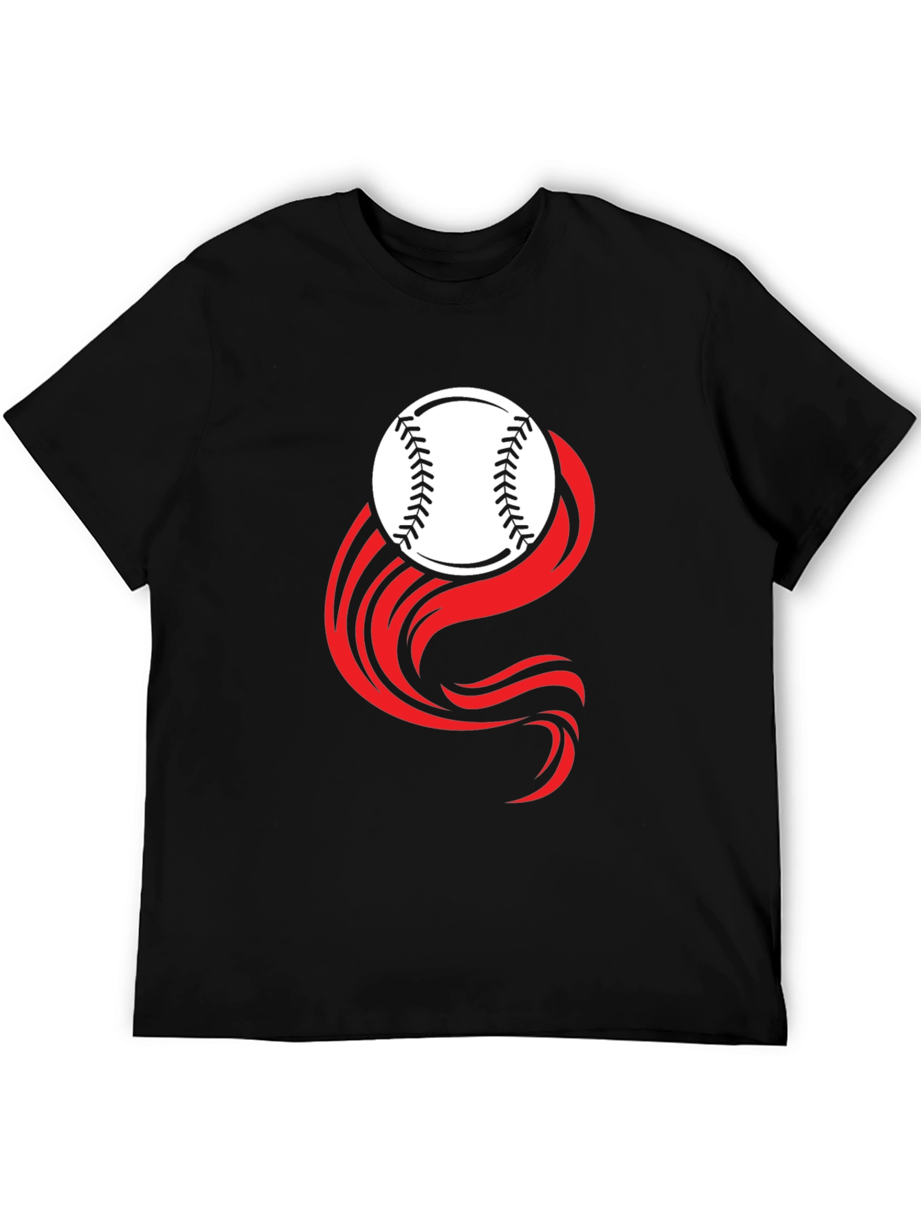 Camiseta Negra Deportiva - Diseño Béisbol