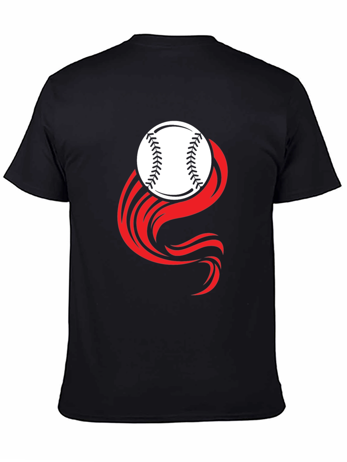 Camiseta Negra Deportiva - Diseño Béisbol