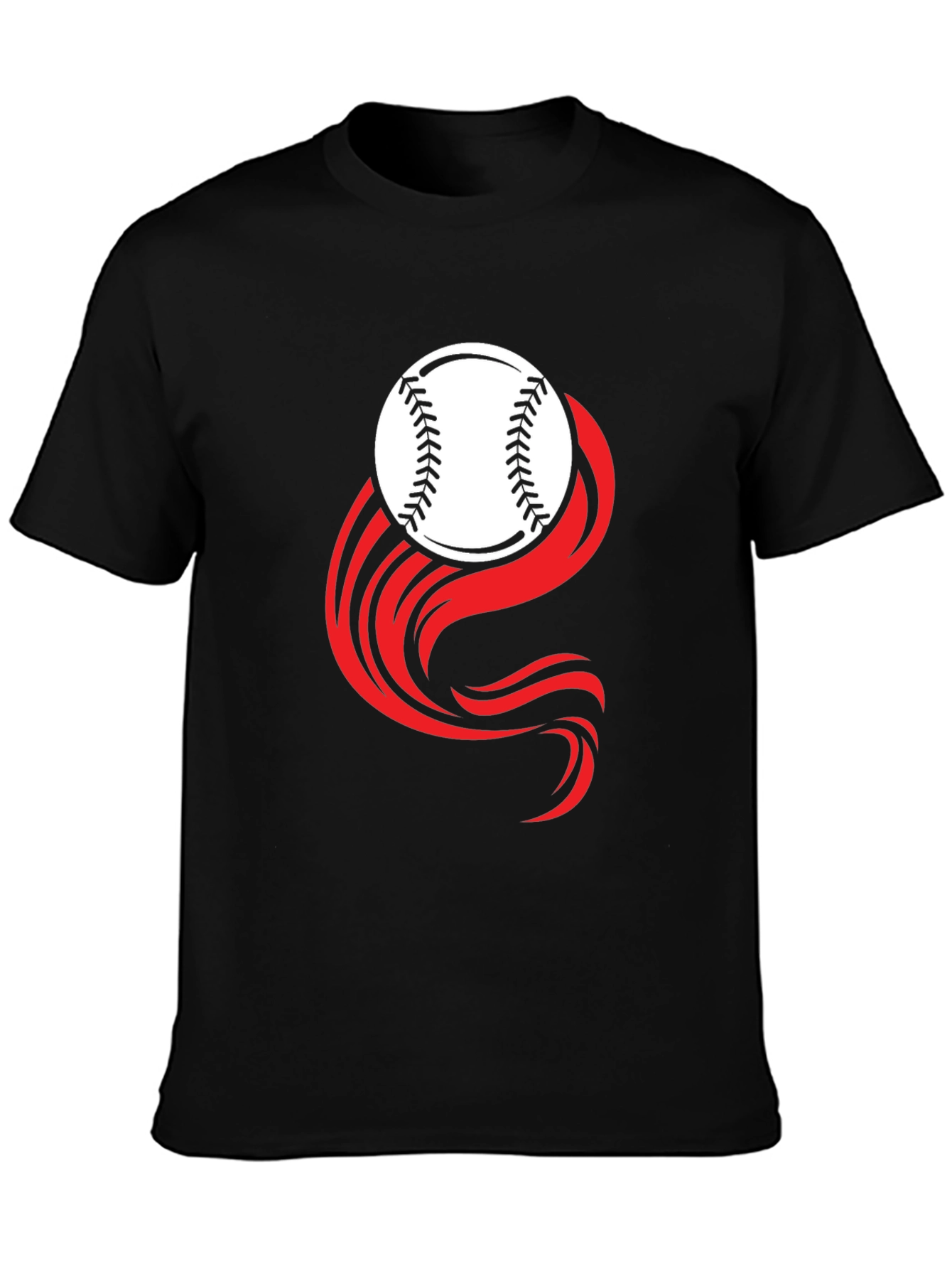 Camiseta Negra Deportiva - Diseño Béisbol
