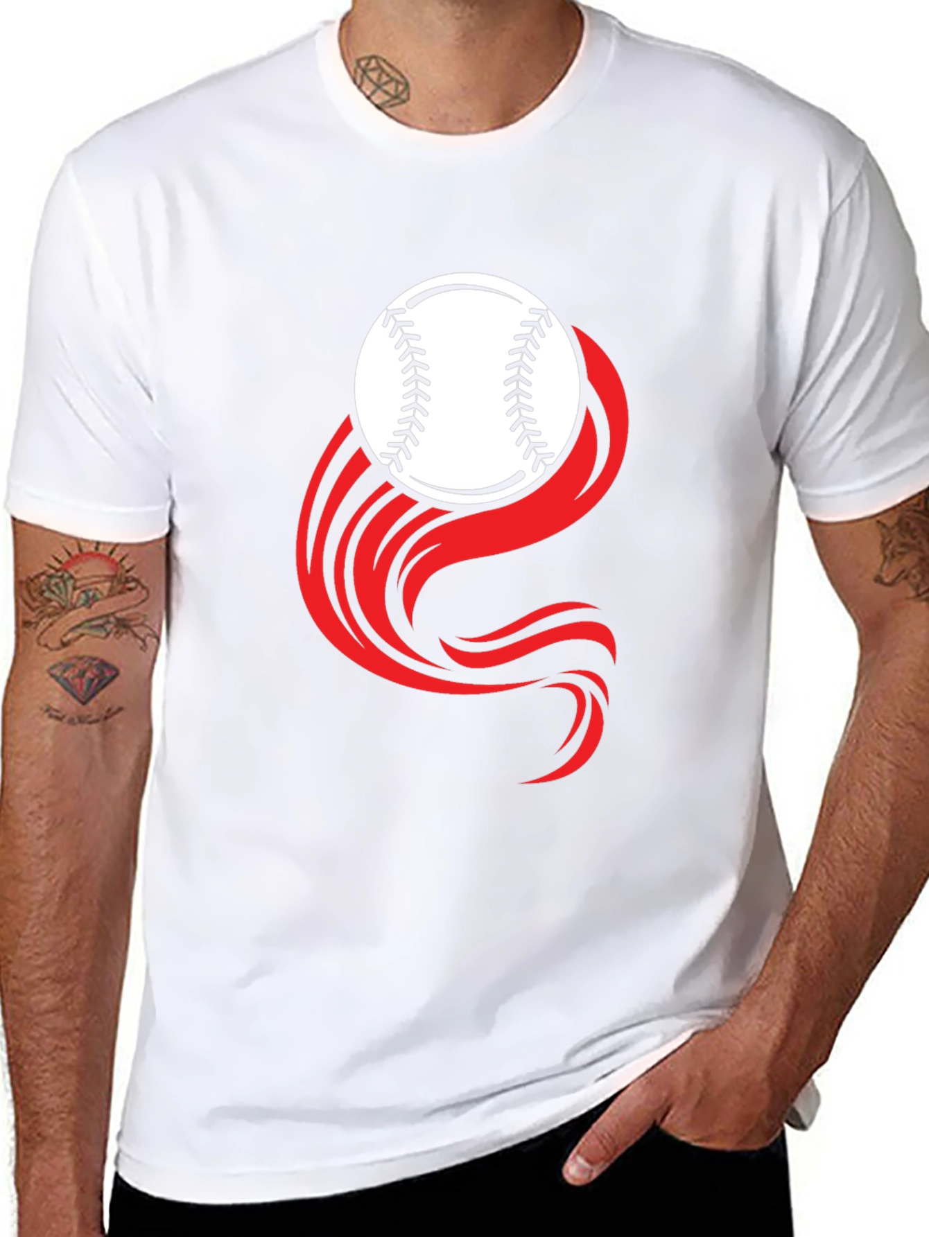 Camiseta Negra Deportiva - Diseño Béisbol