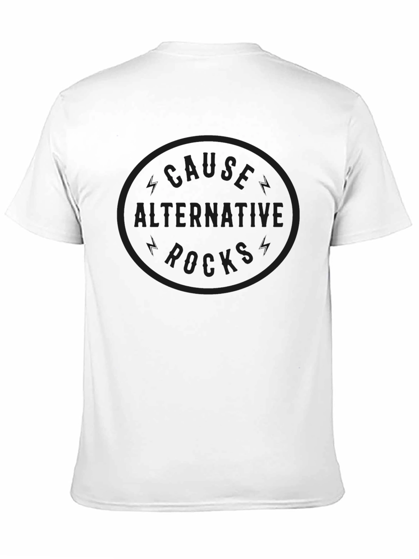 Camiseta Negra Cause Alternative Rocks Estilo Casual