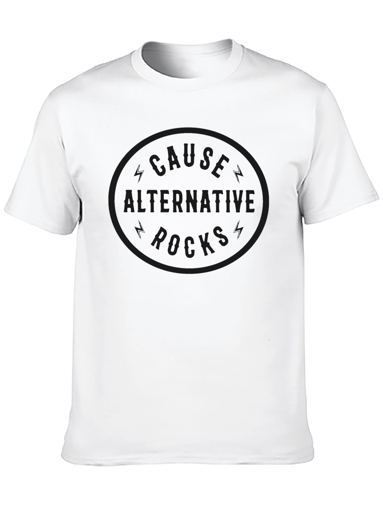 Camiseta Negra Cause Alternative Rocks Estilo Casual