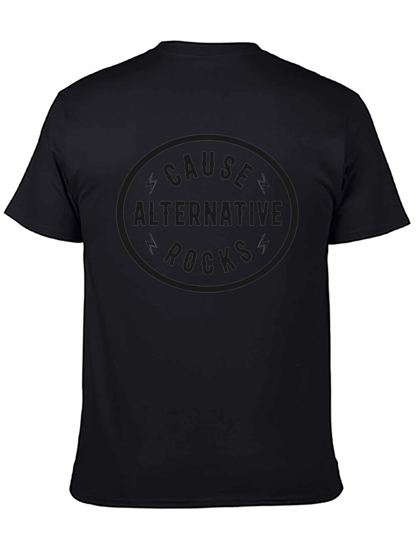 Camiseta Negra Cause Alternative Rocks Estilo Casual