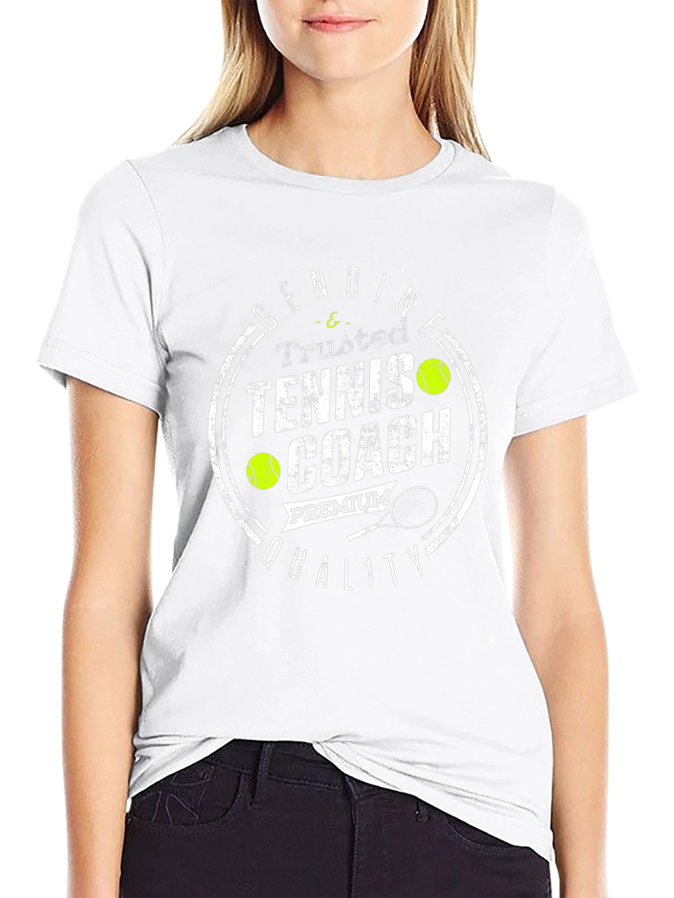 Camiseta Negra Entrenador de Tenis Premium