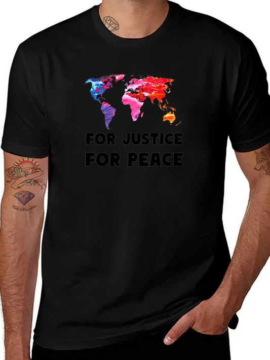 Camiseta Negra: Justicia y Paz Mundial